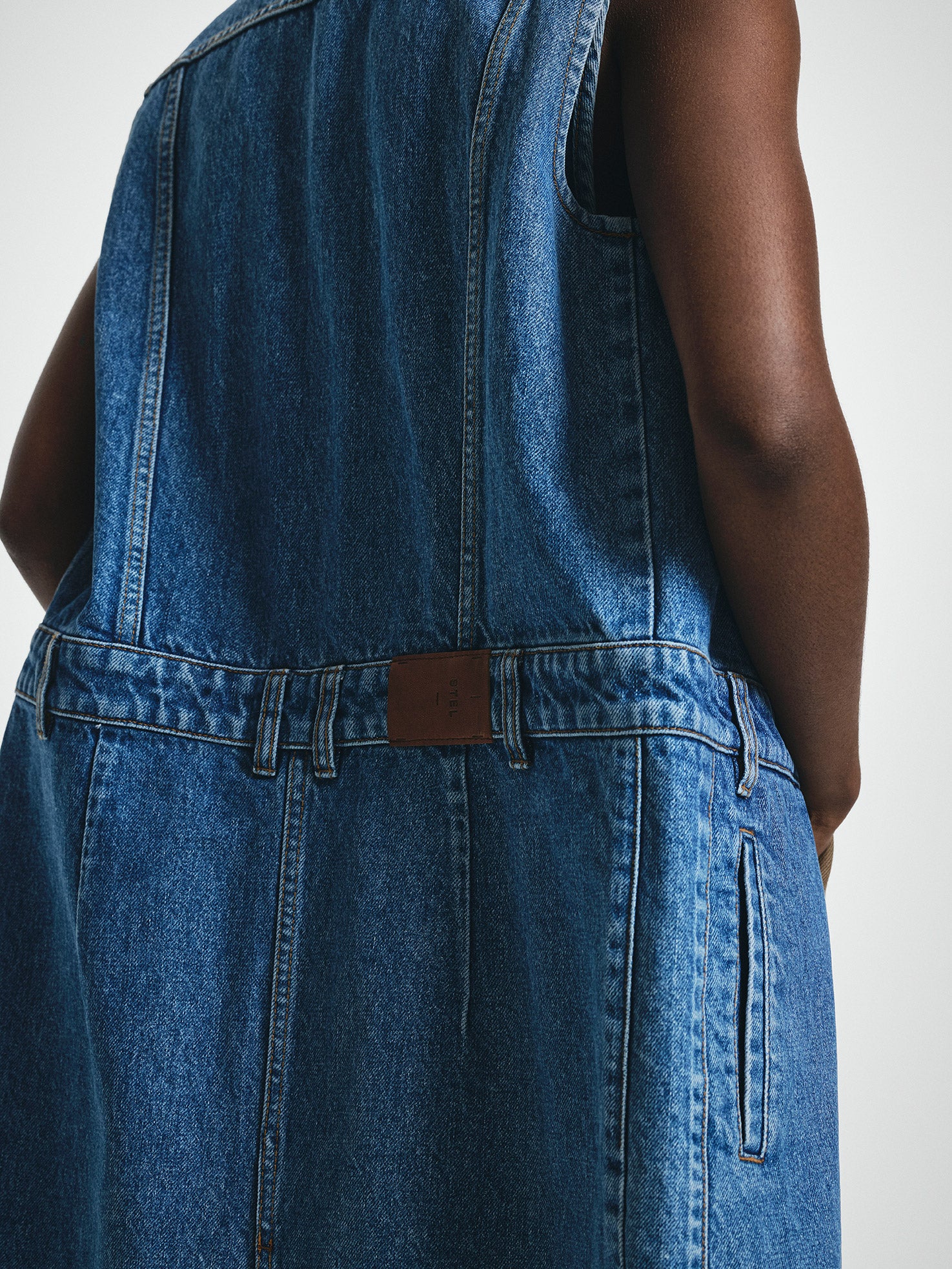Sleeveless Denim Jacket Dress