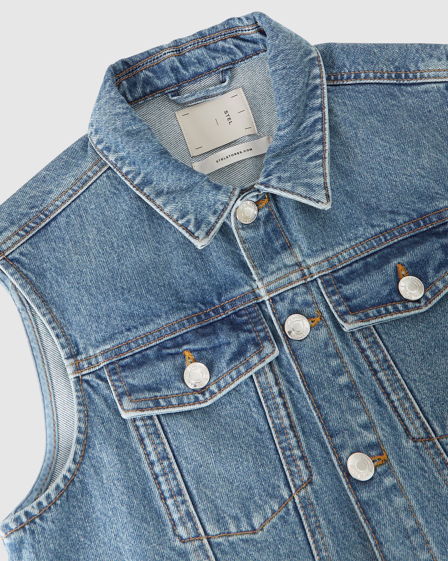 Sleeveless Denim Jacket Dress