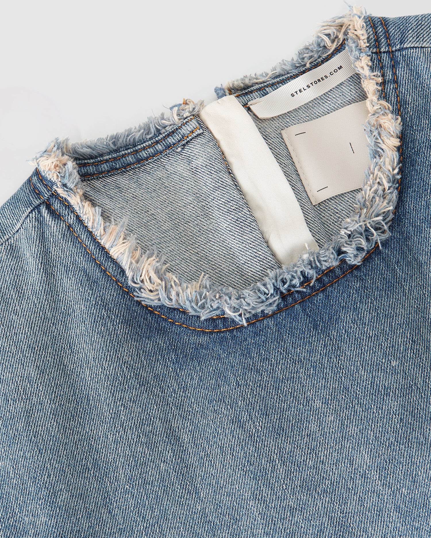 Double Layer Denim Midi Dress