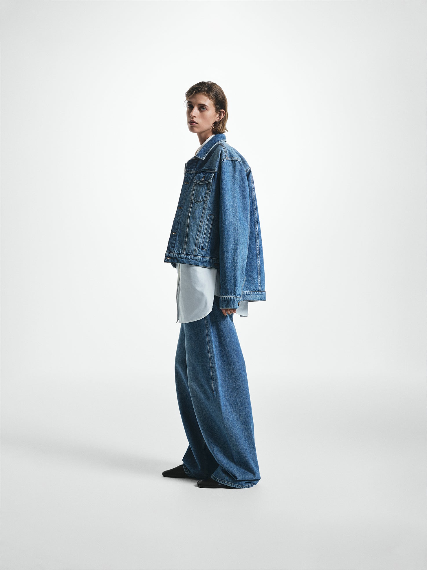 Split Hem Relaxed Denim Jacket
