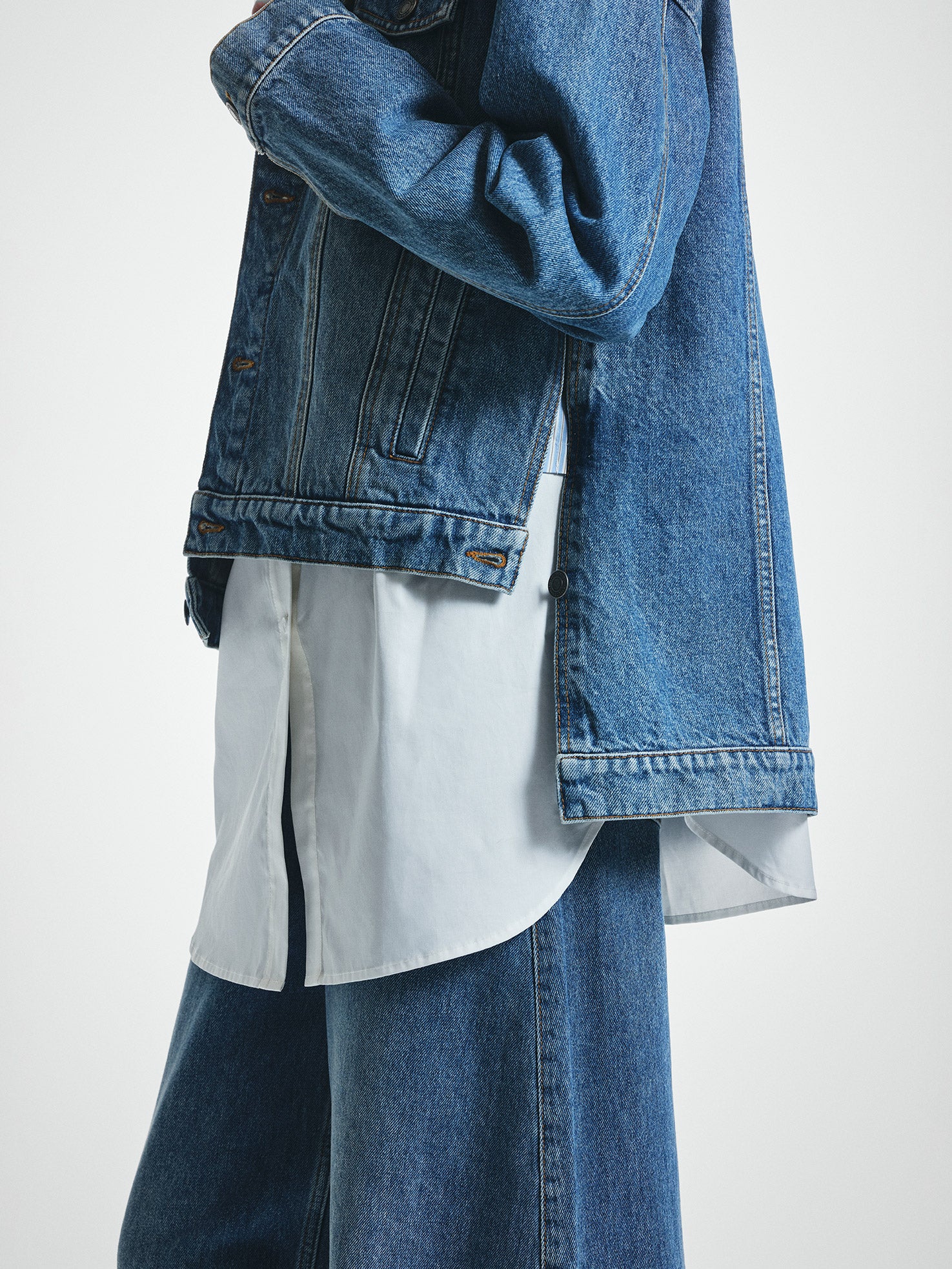 Split Hem Relaxed Denim Jacket