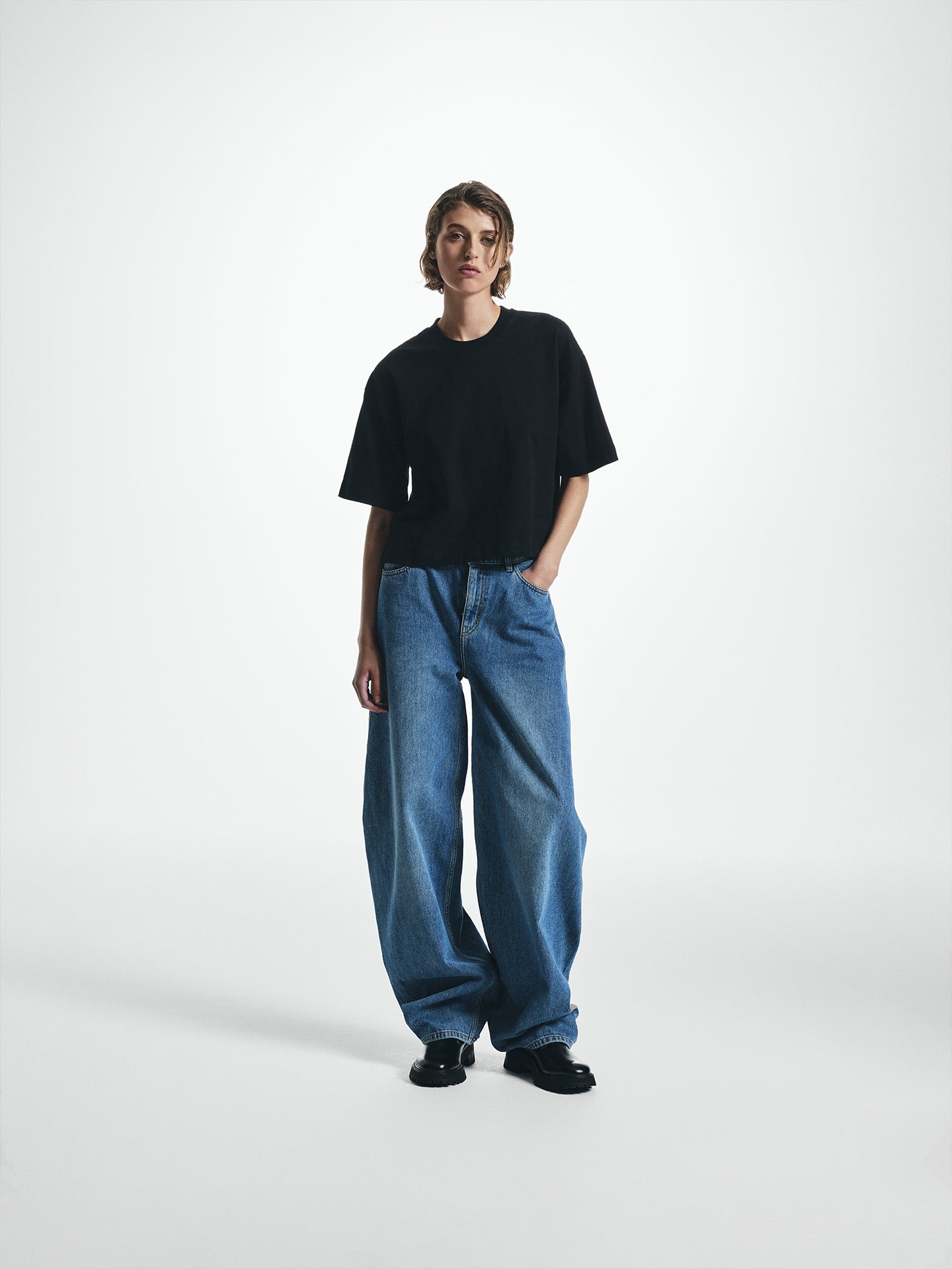Cropped Cotton Boxy T-shirt
