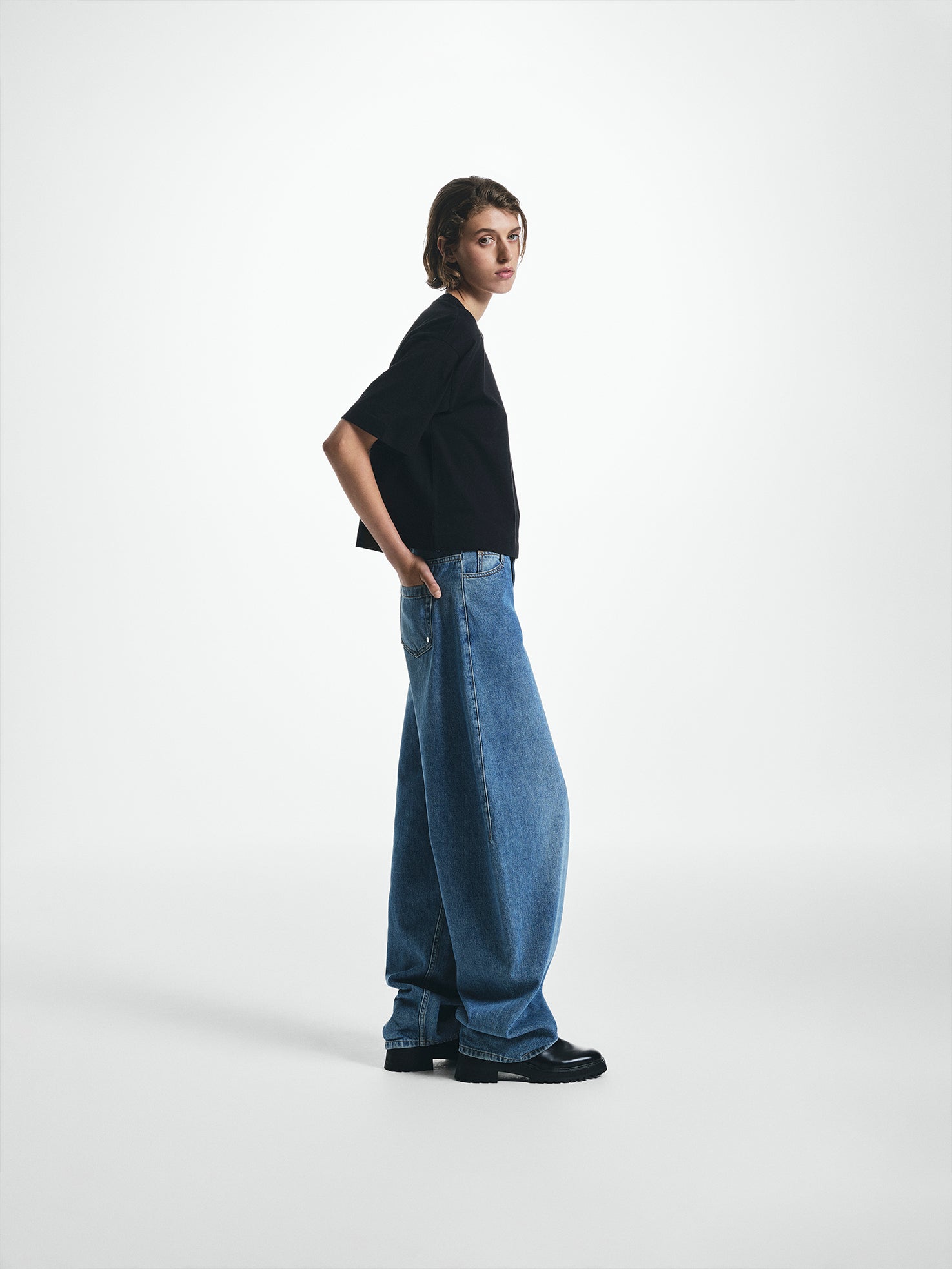 Cropped Cotton Boxy T-shirt