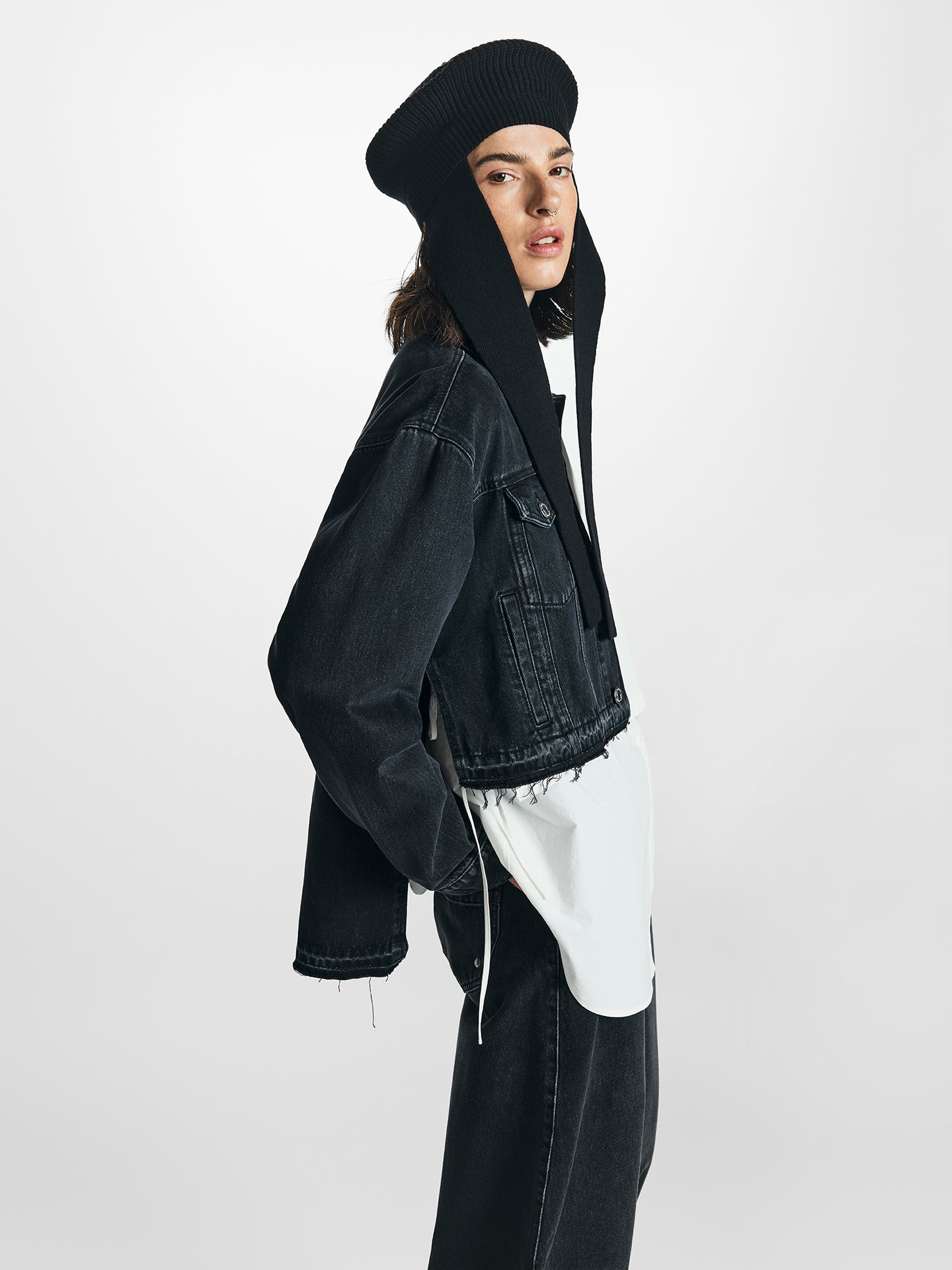 Drape Knitted Merino Wool Beret Hat