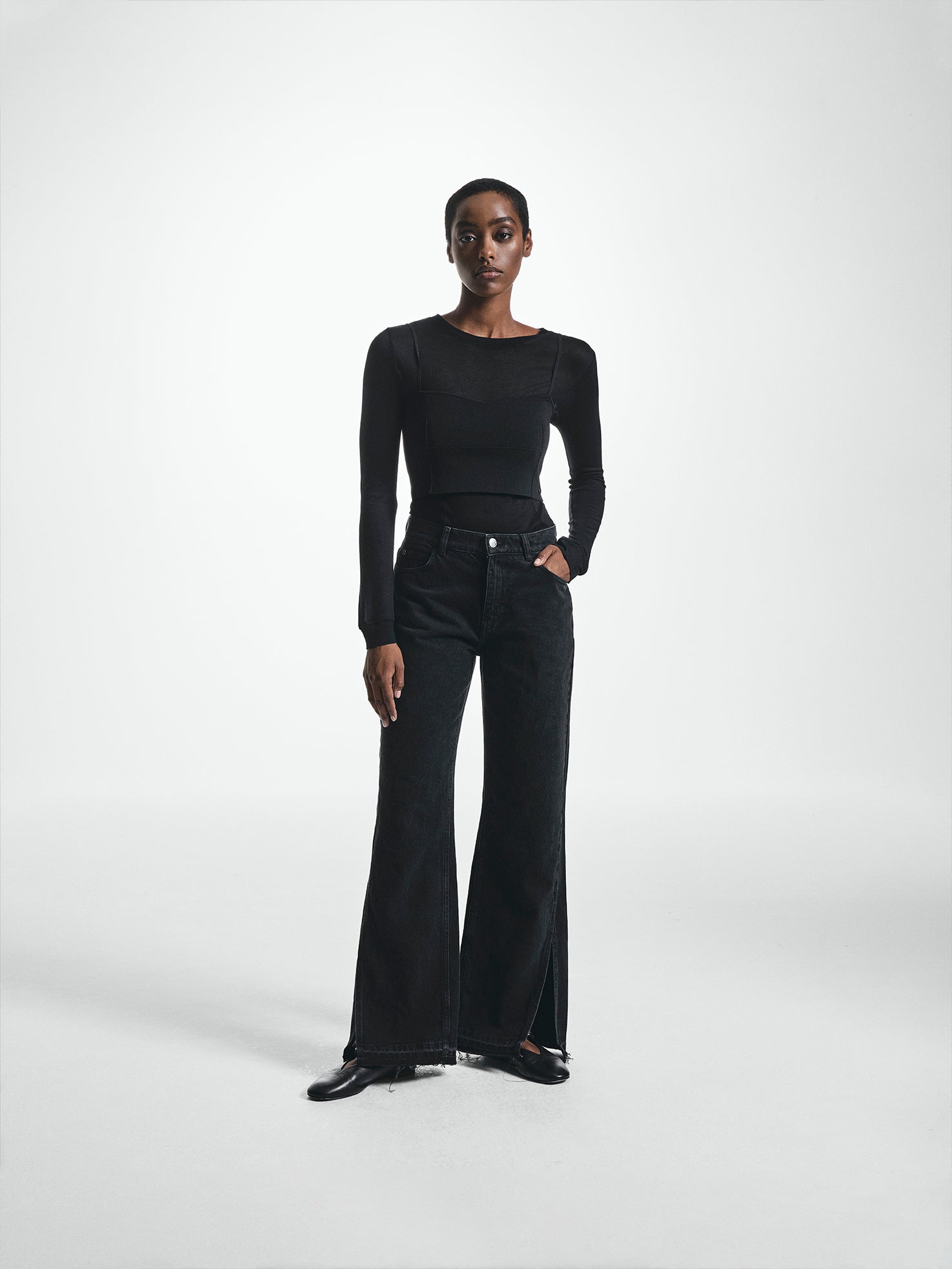 Split Hem Relaxed Denim Jeans