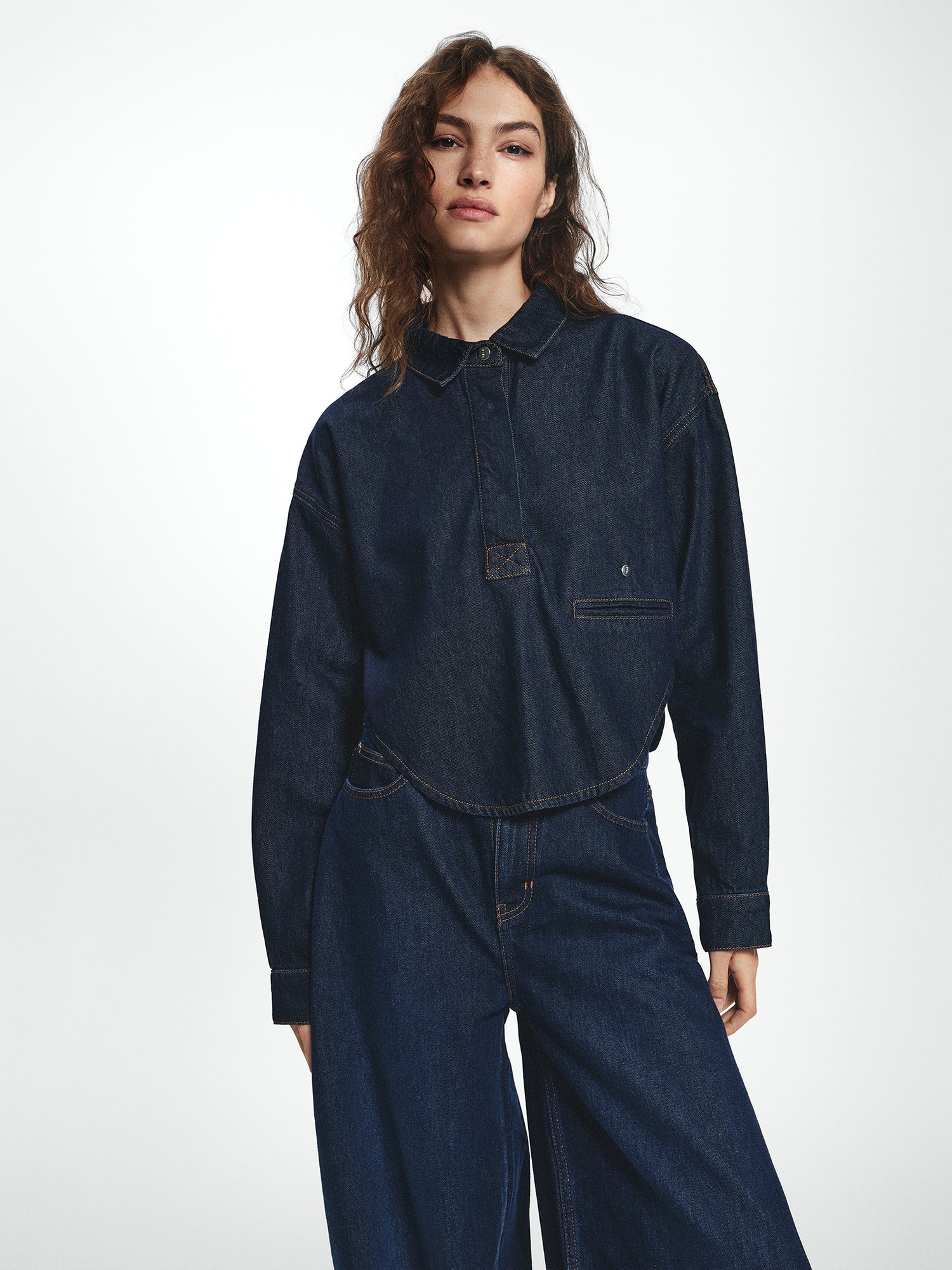 Pullover Denim Shirt