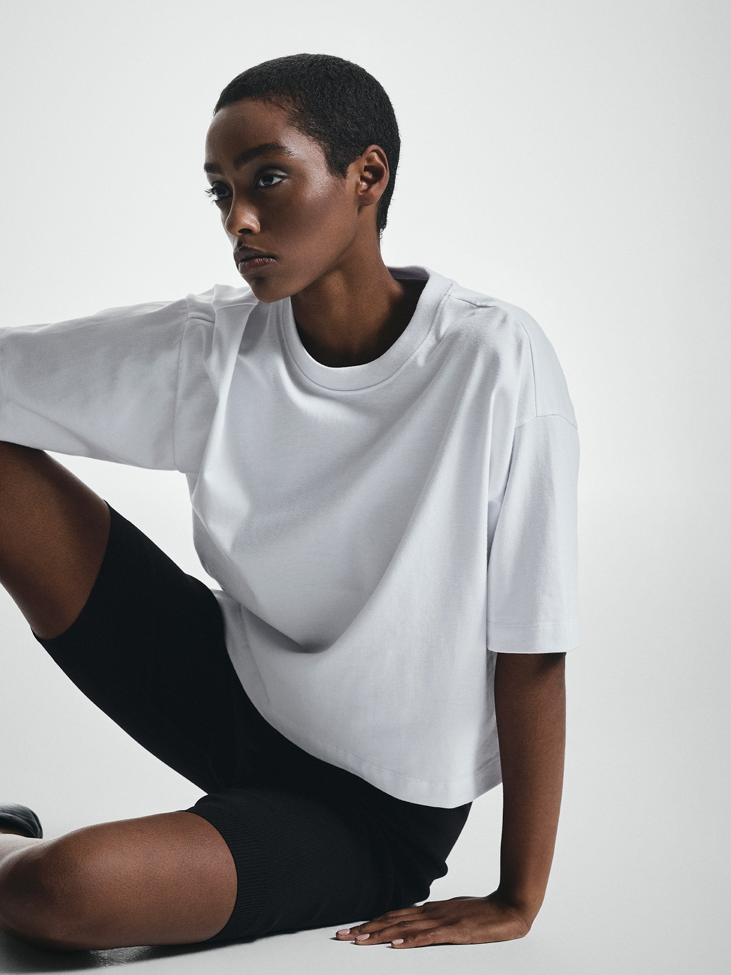Cropped Cotton Boxy T-shirt