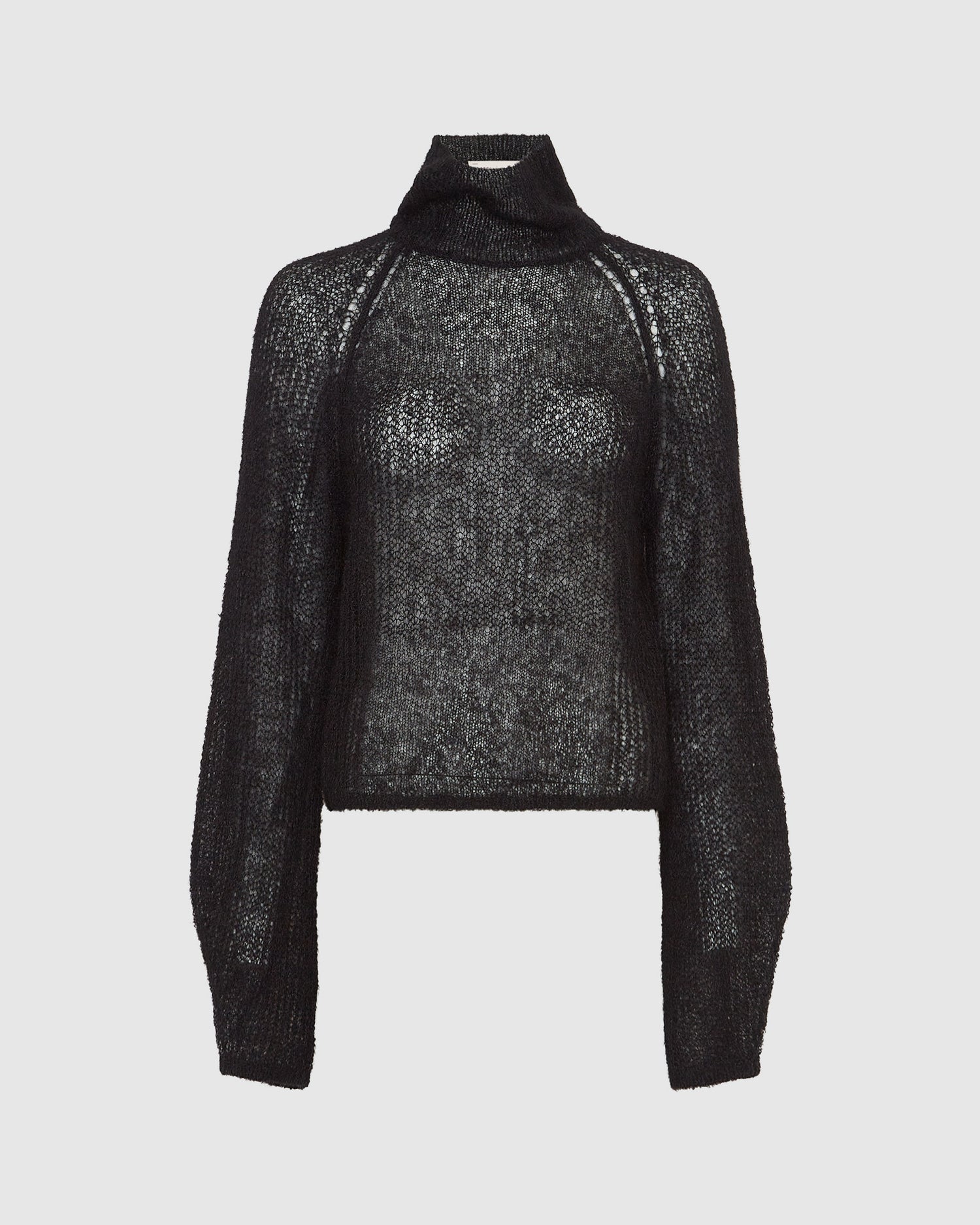 High Neck Open Knit Jumper