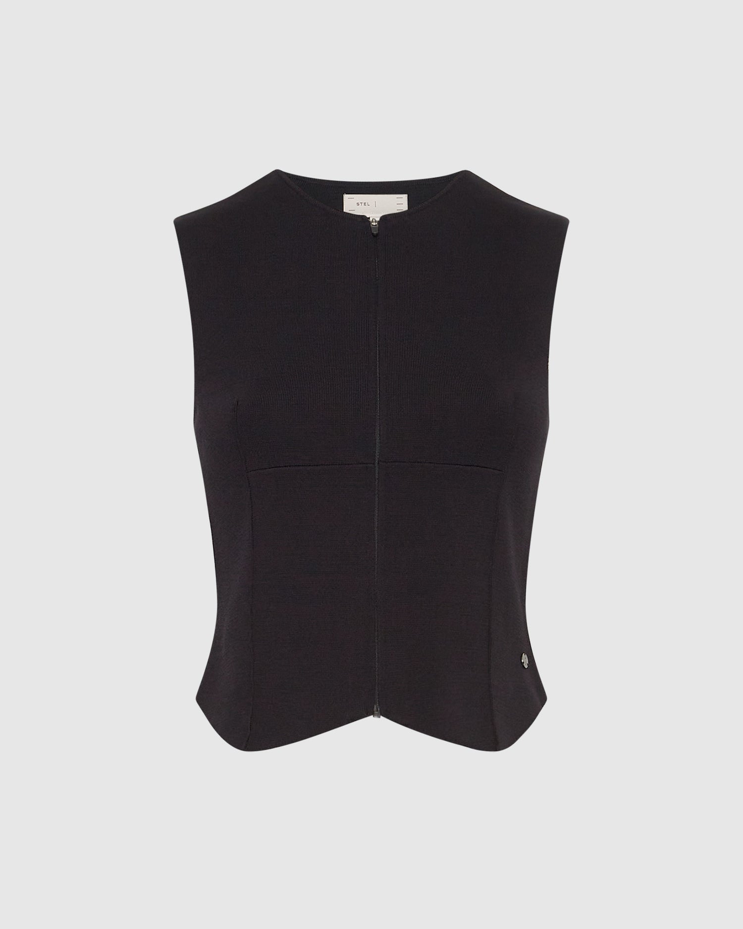 Zip Up Power Knit Vest