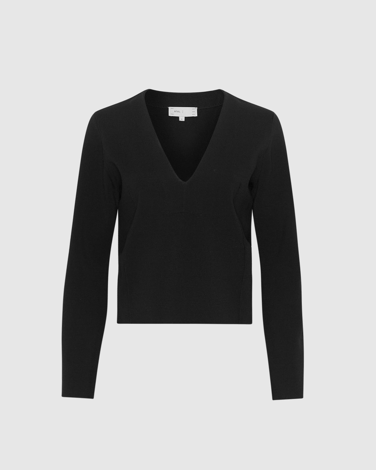Long Sleeved Power Knit V-Neck Top