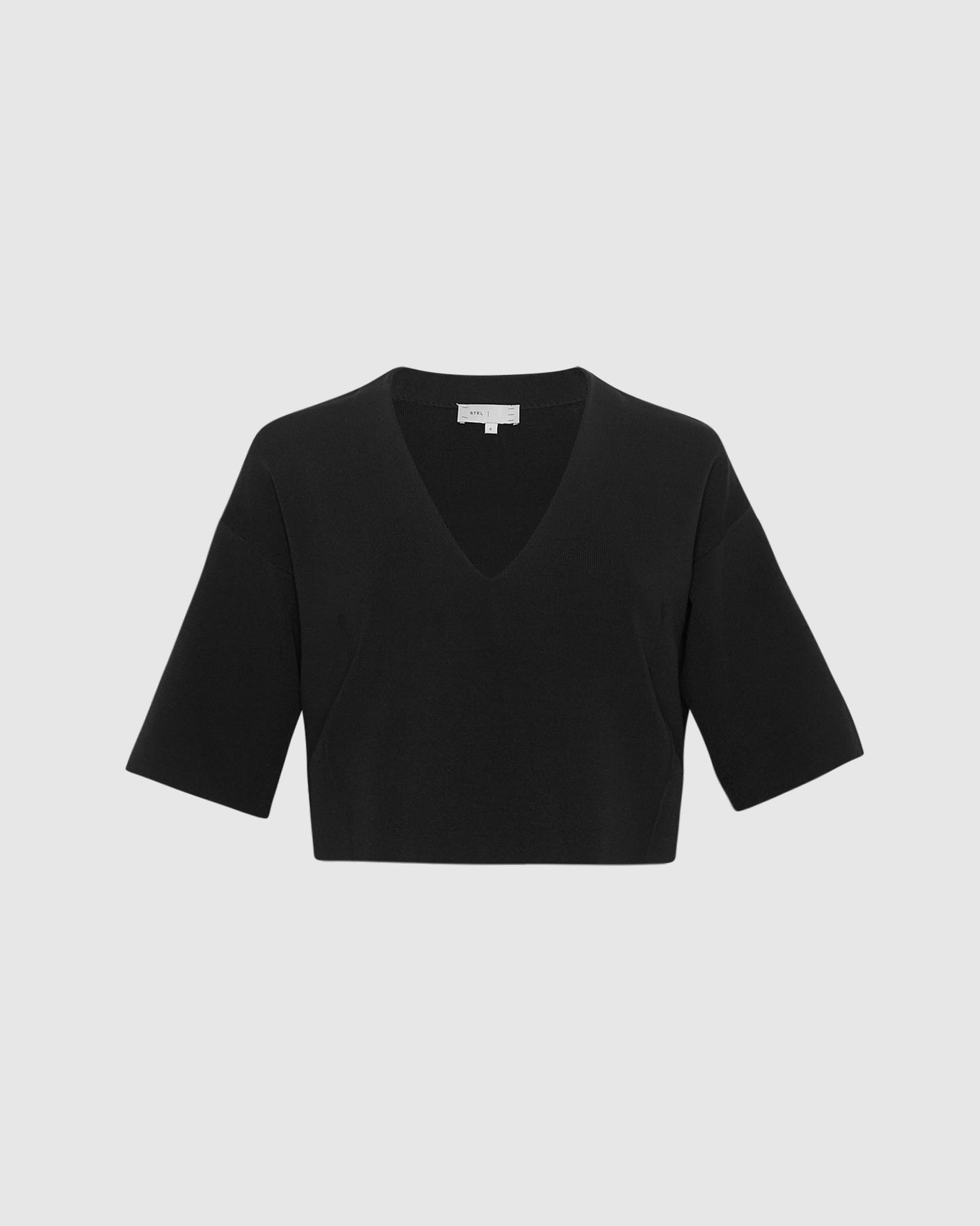 Short Sleeved Power Knit V-Neck Top