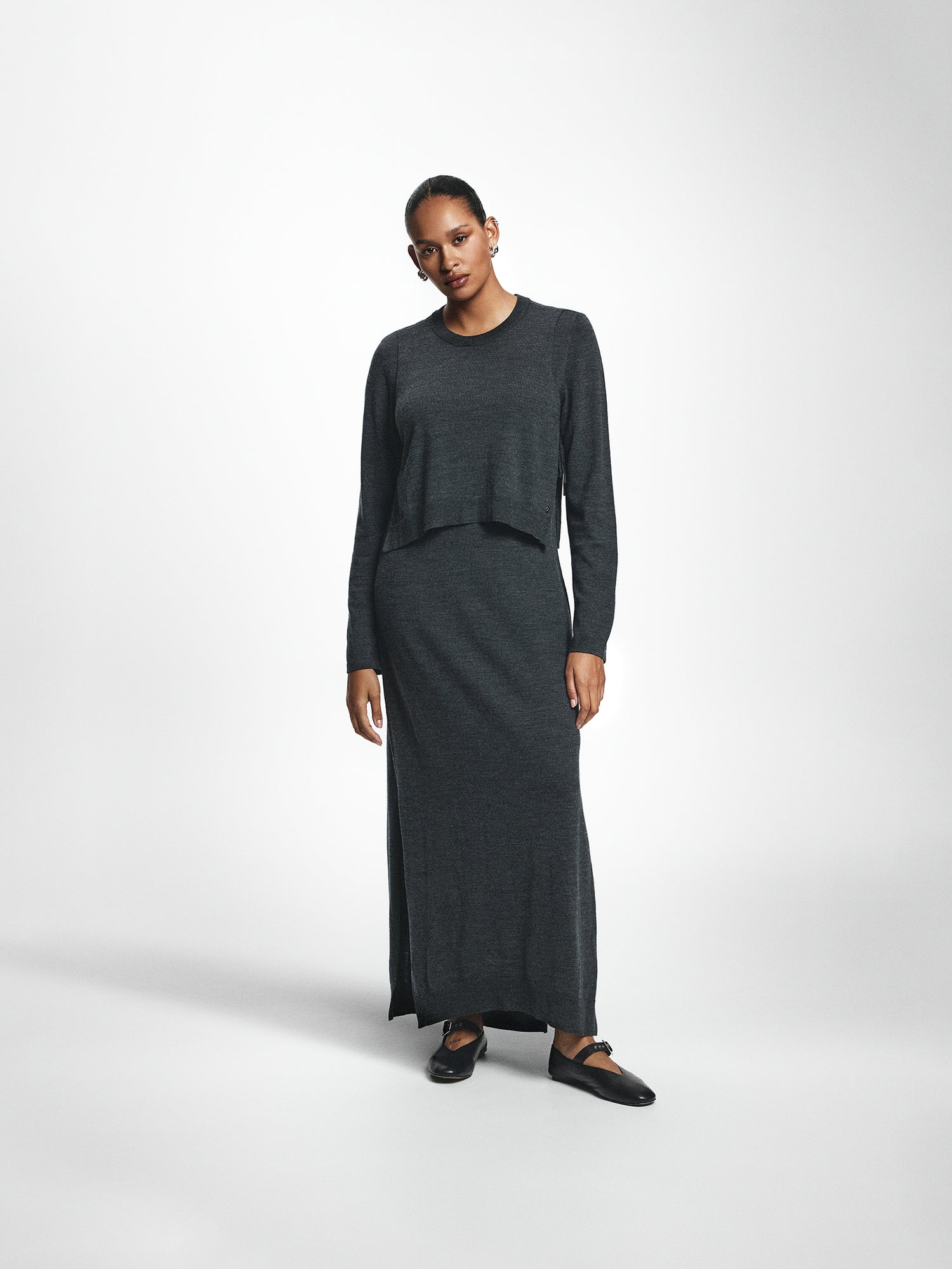 Double Layer Merino Wool Dress