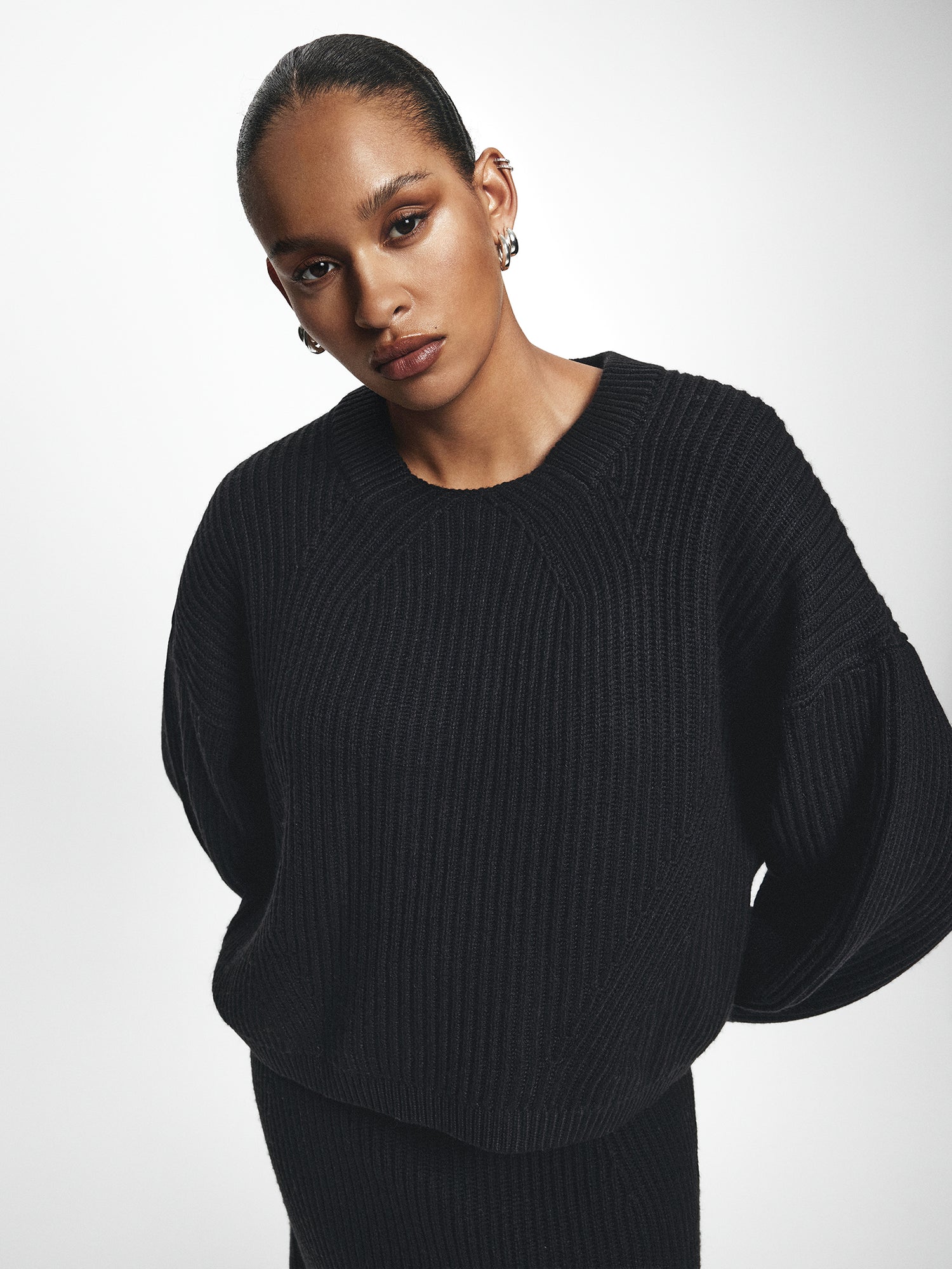 Ribbed Knitted Relaxed Jumper