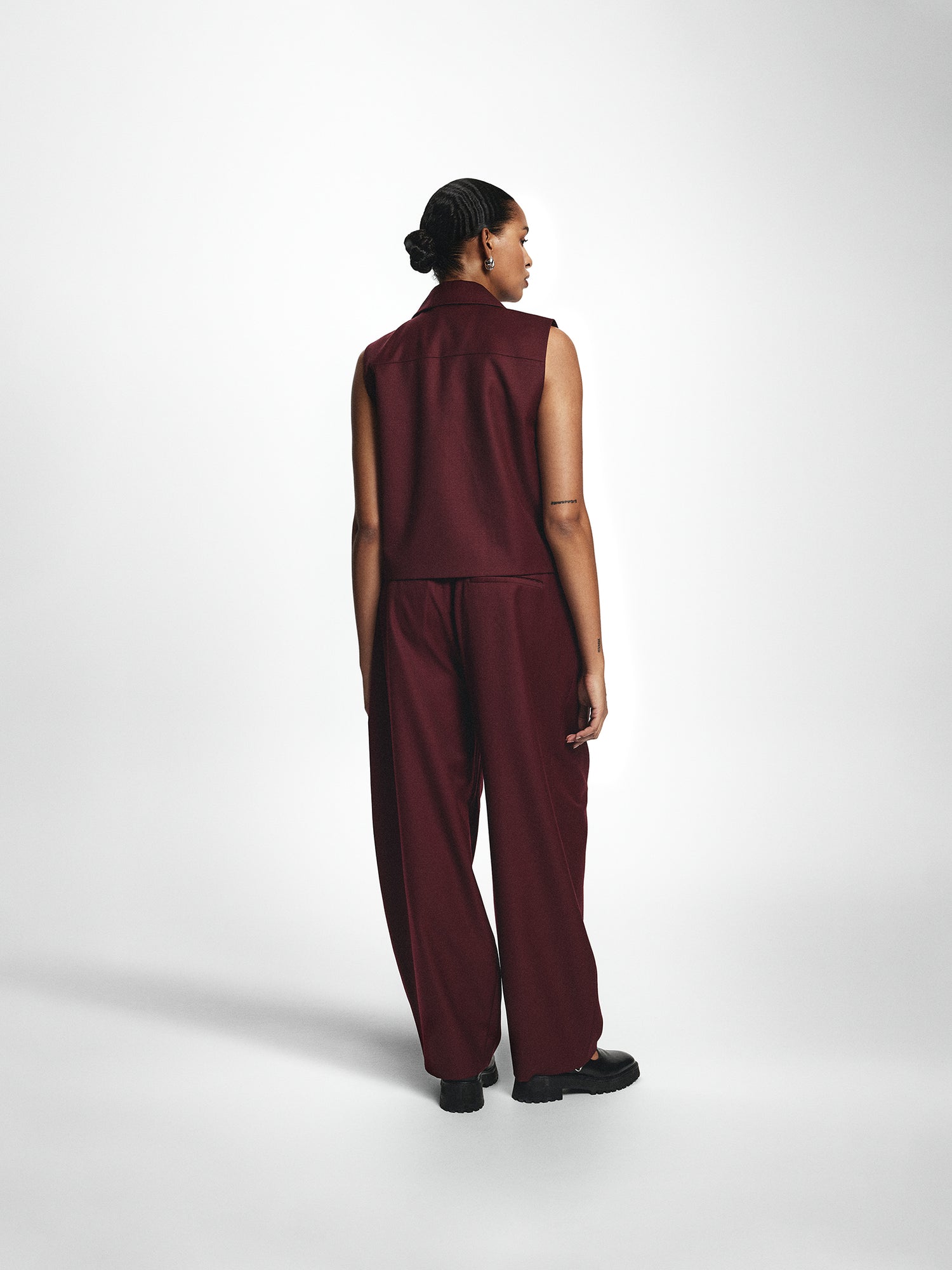 Pleated Wide Barrow Leg Trousers