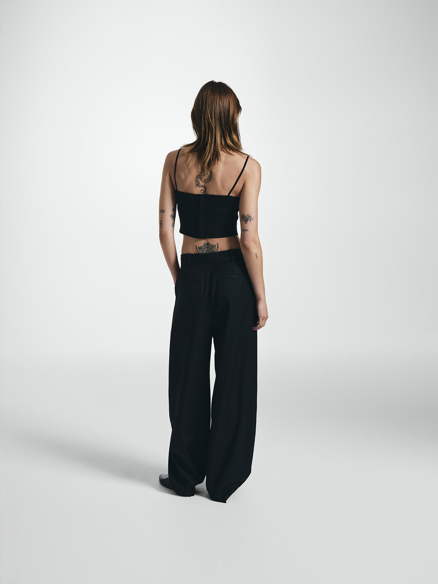 Pleated Relaxed Tailored Trousers