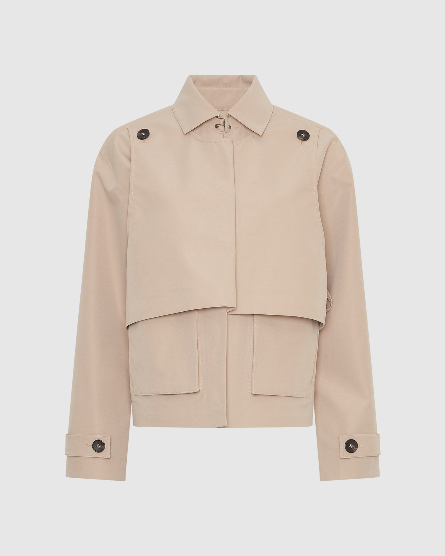 Double Layer Short Trench Coat