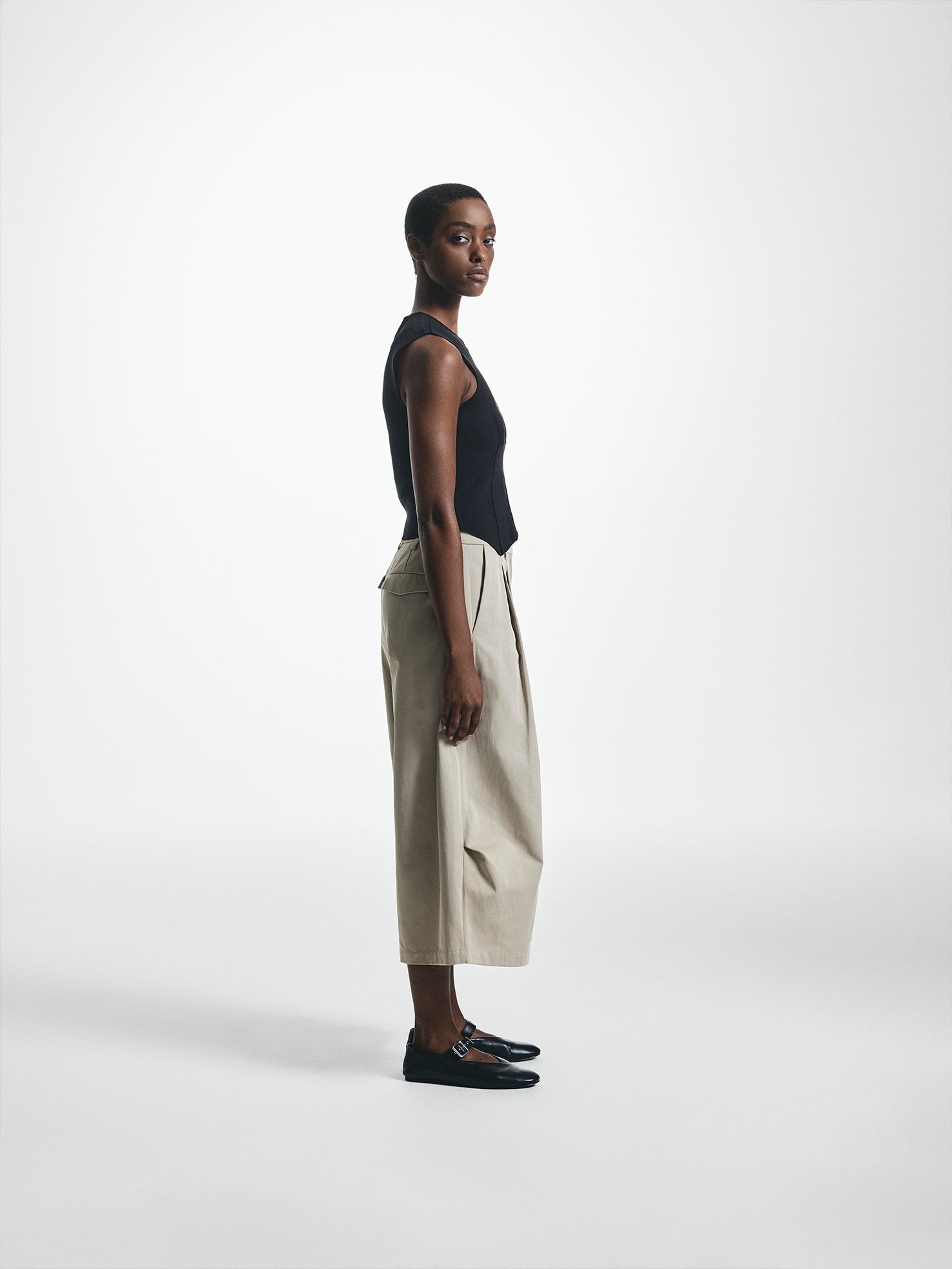 Pleated Wide Leg Culottes