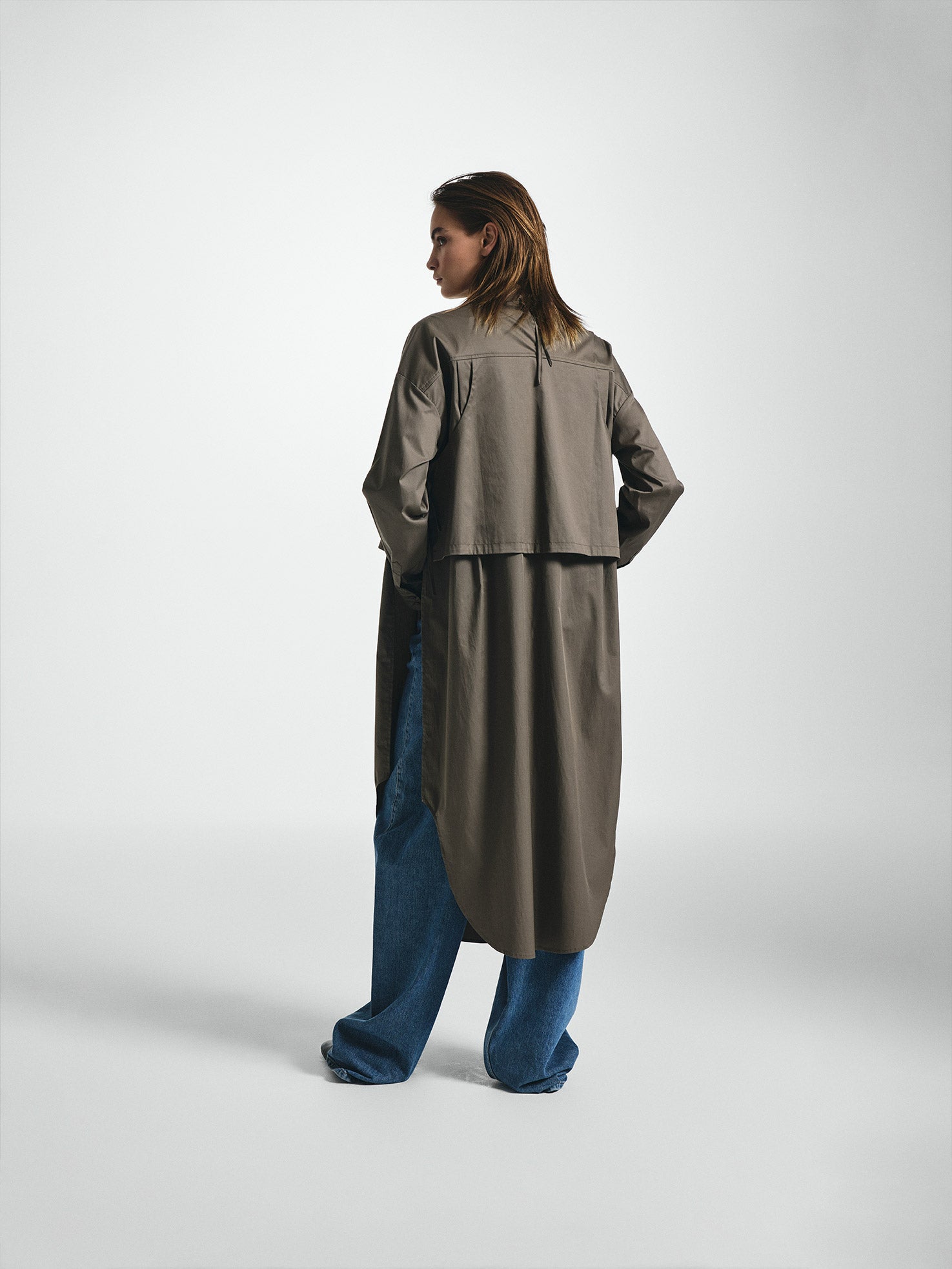 Double Layer Relaxed Shirt Dress