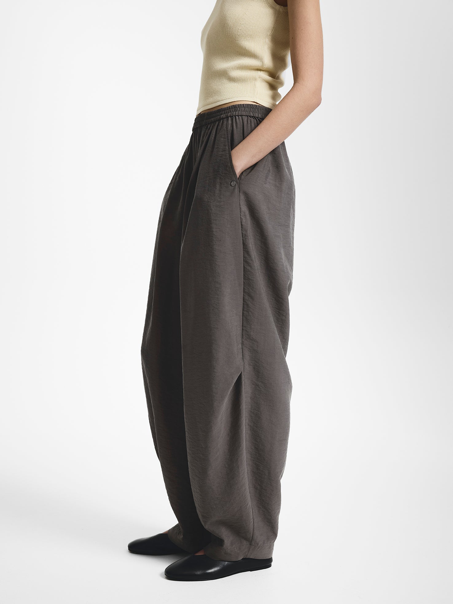 Wide Barrow Leg Silk Trouser