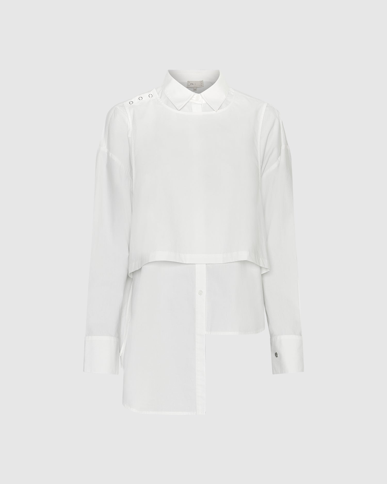 Asymmetric Double Layer Cotton Shirt