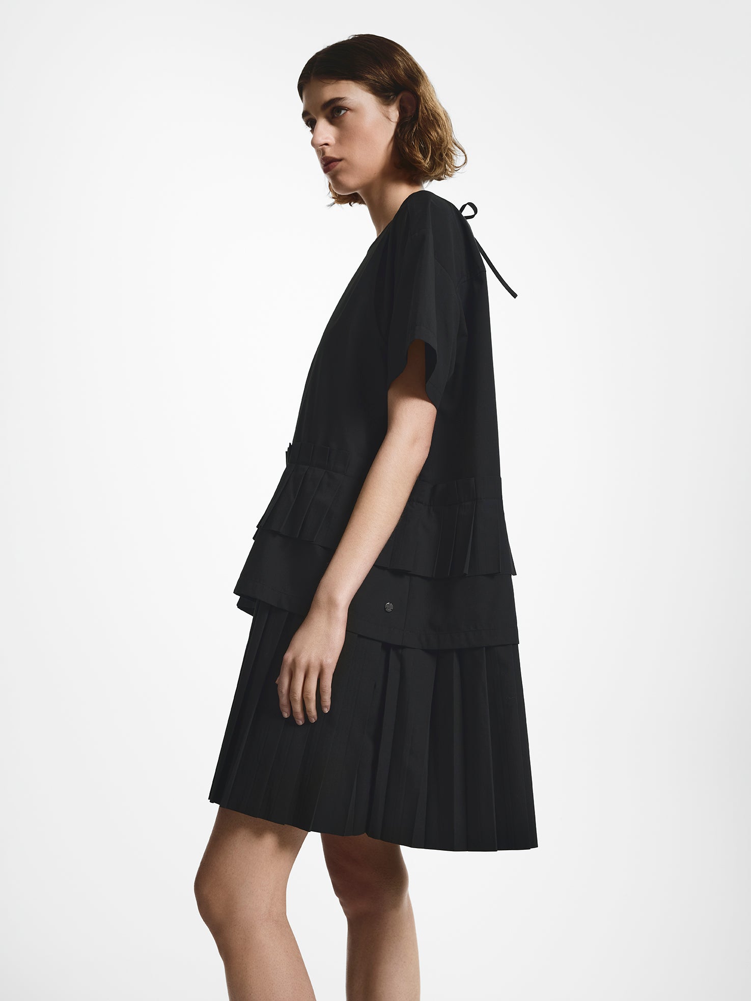 Short Pleated T-Shirt Dress