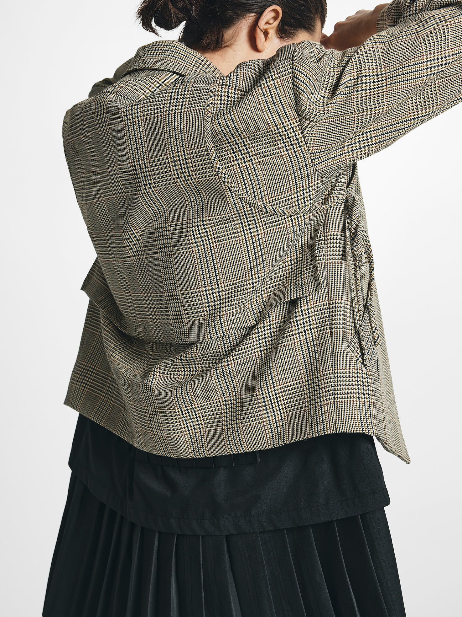 Boxy Check Double-Zip Jacket