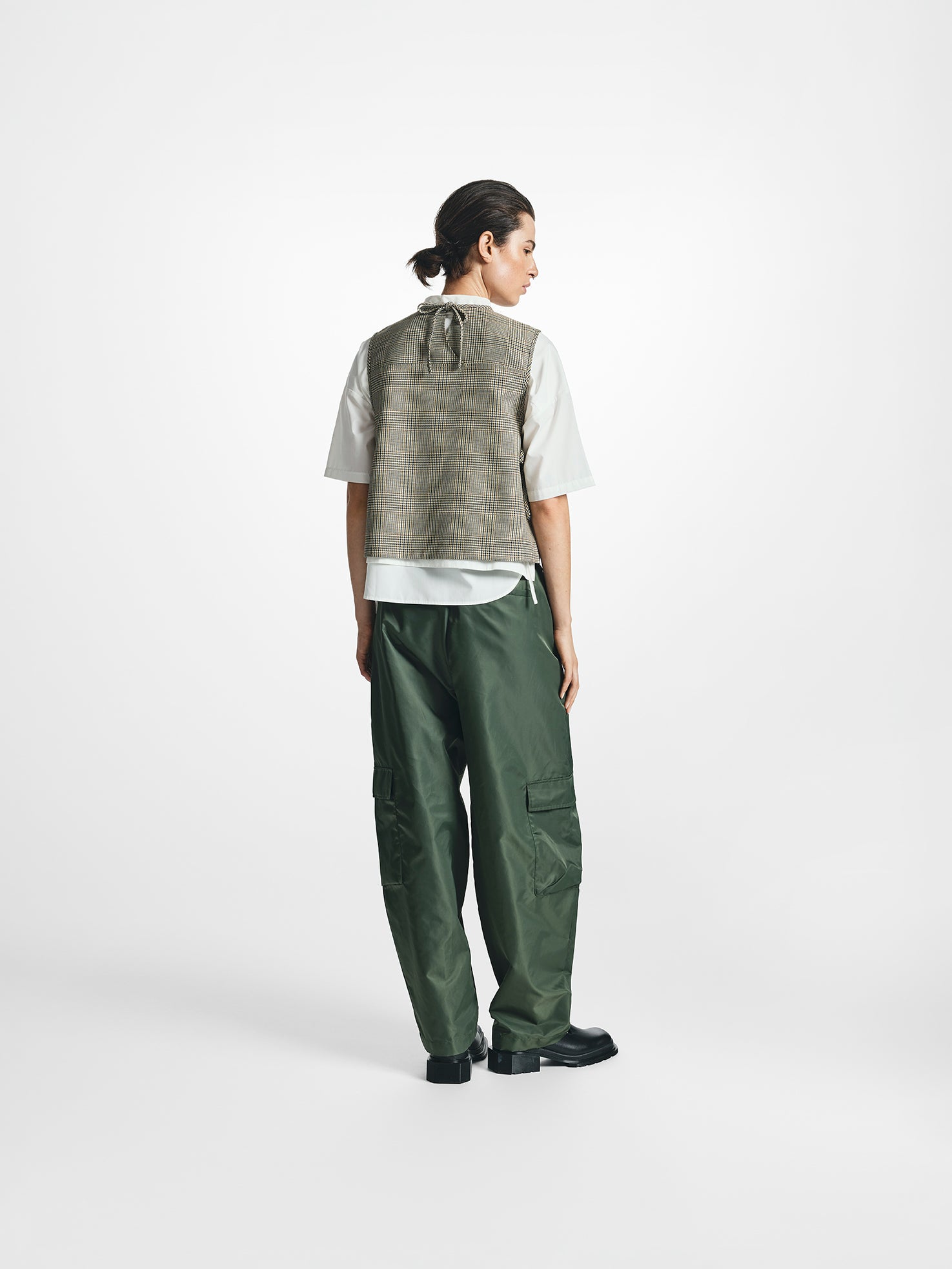 Tie Side Check Tank Top