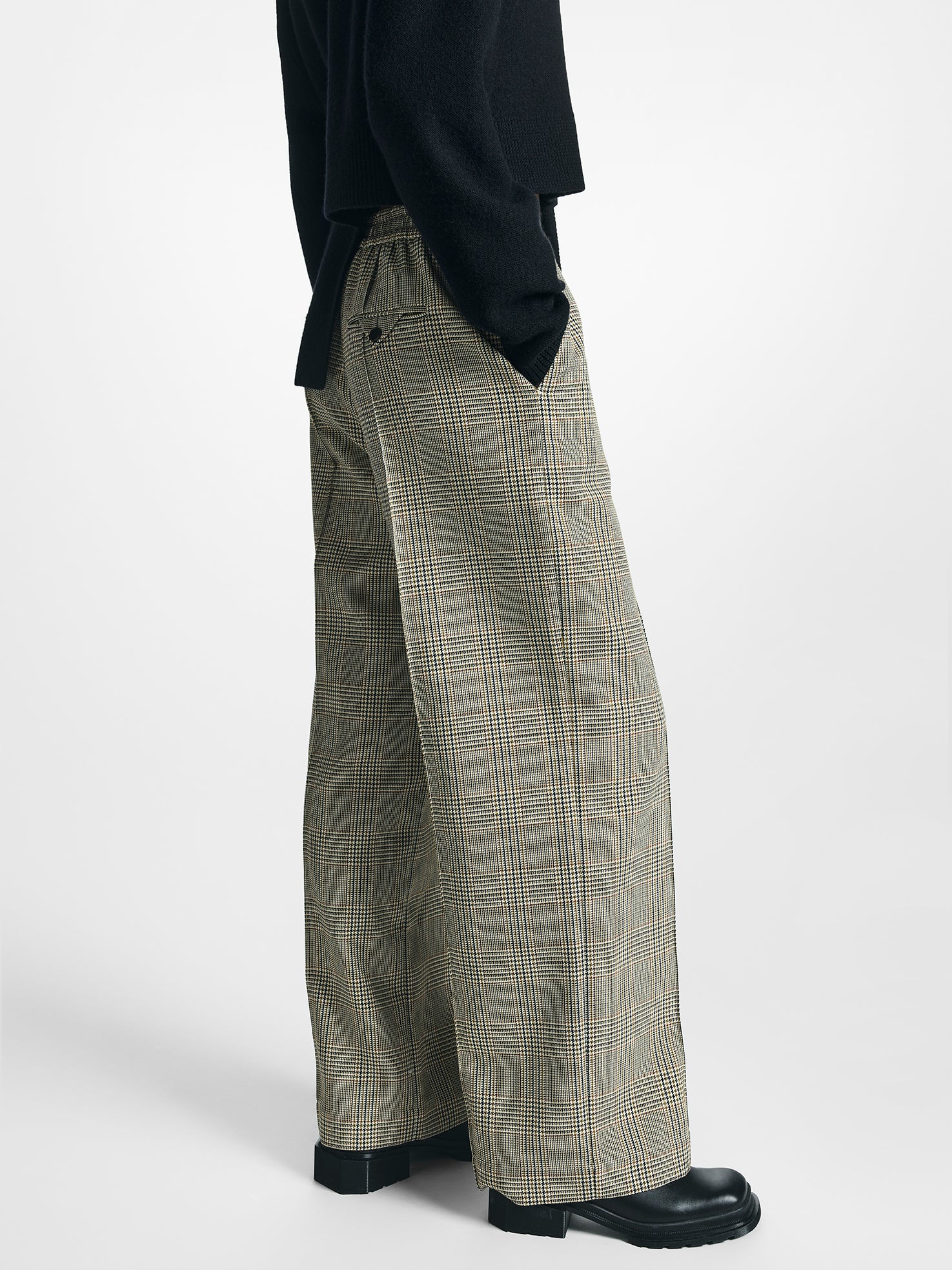 Check Straight Leg Trousers