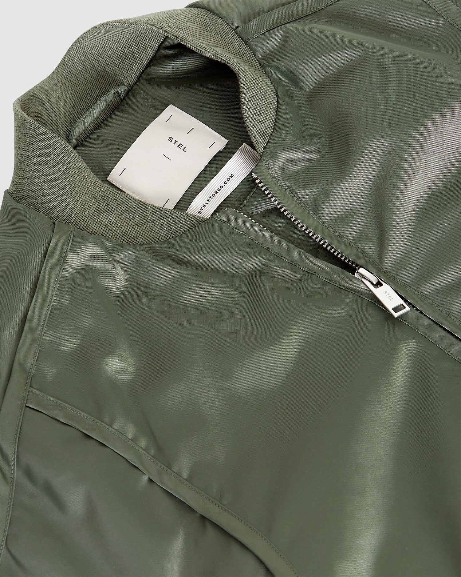Cropped Nylon Bomber Jacket