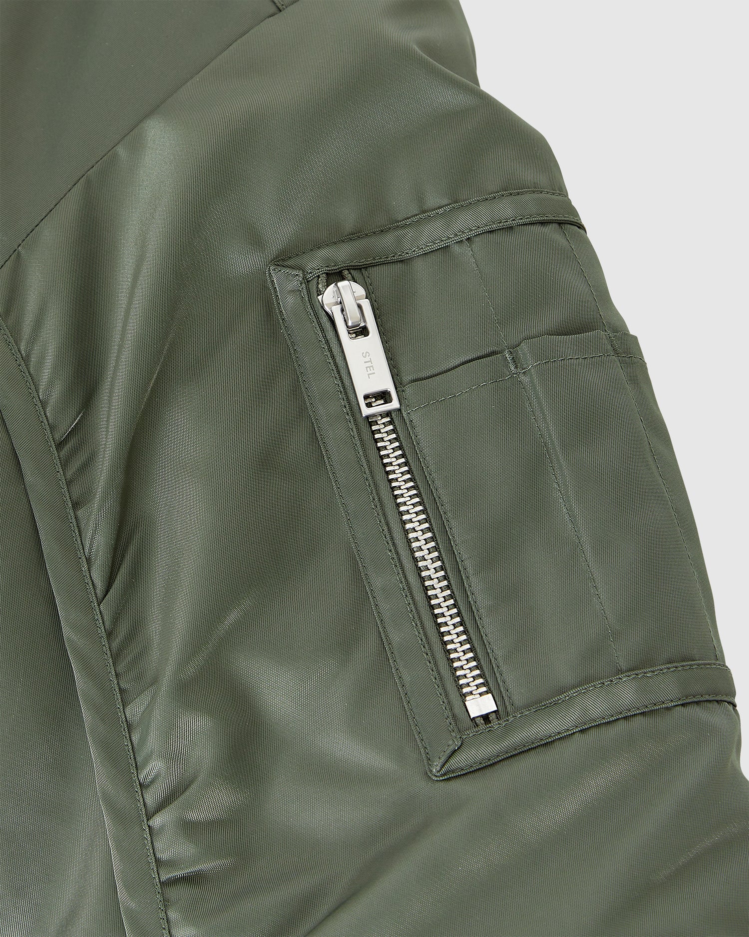 Cropped Nylon Bomber Jacket
