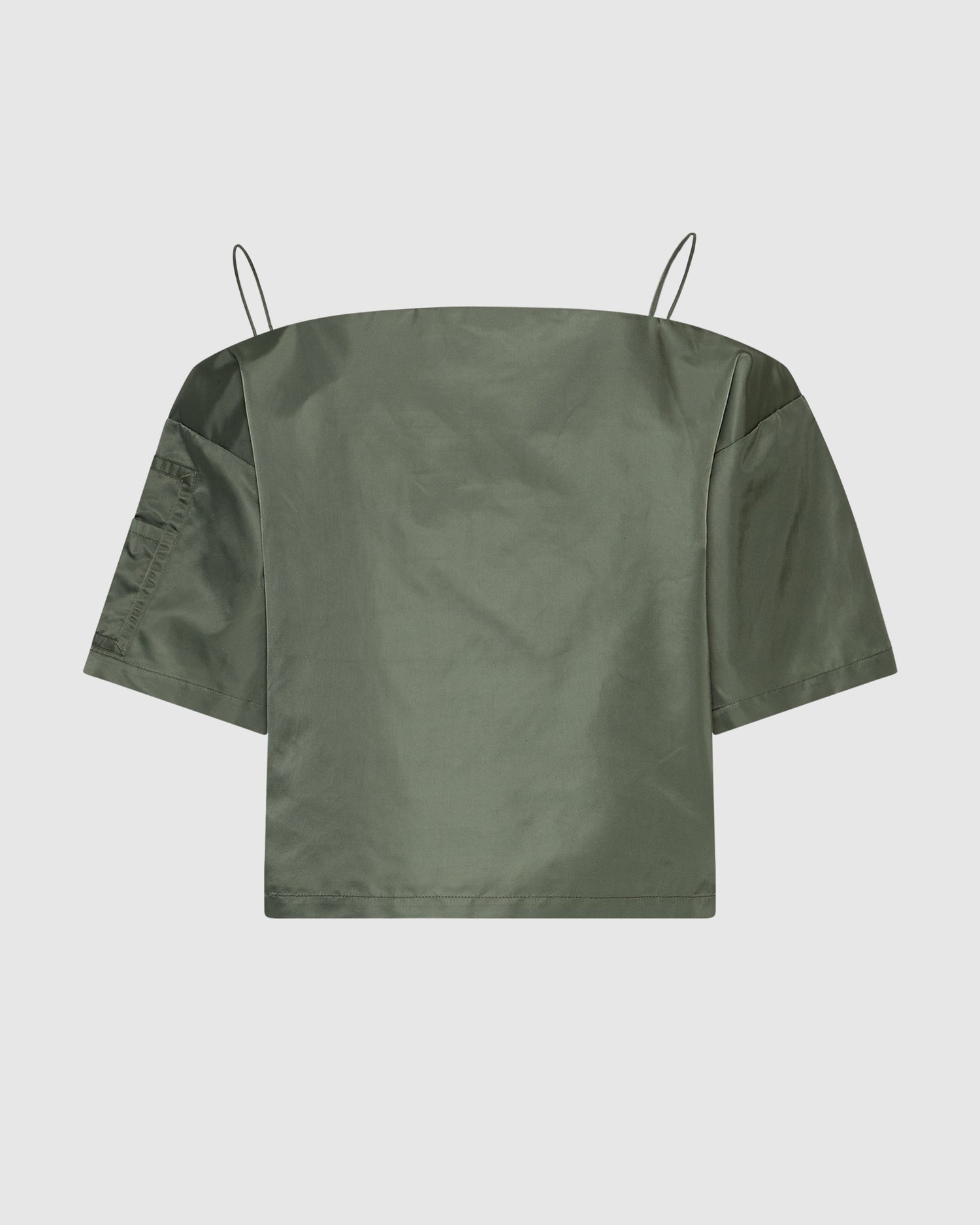 Off-The-Shoulder Nylon Cargo Top