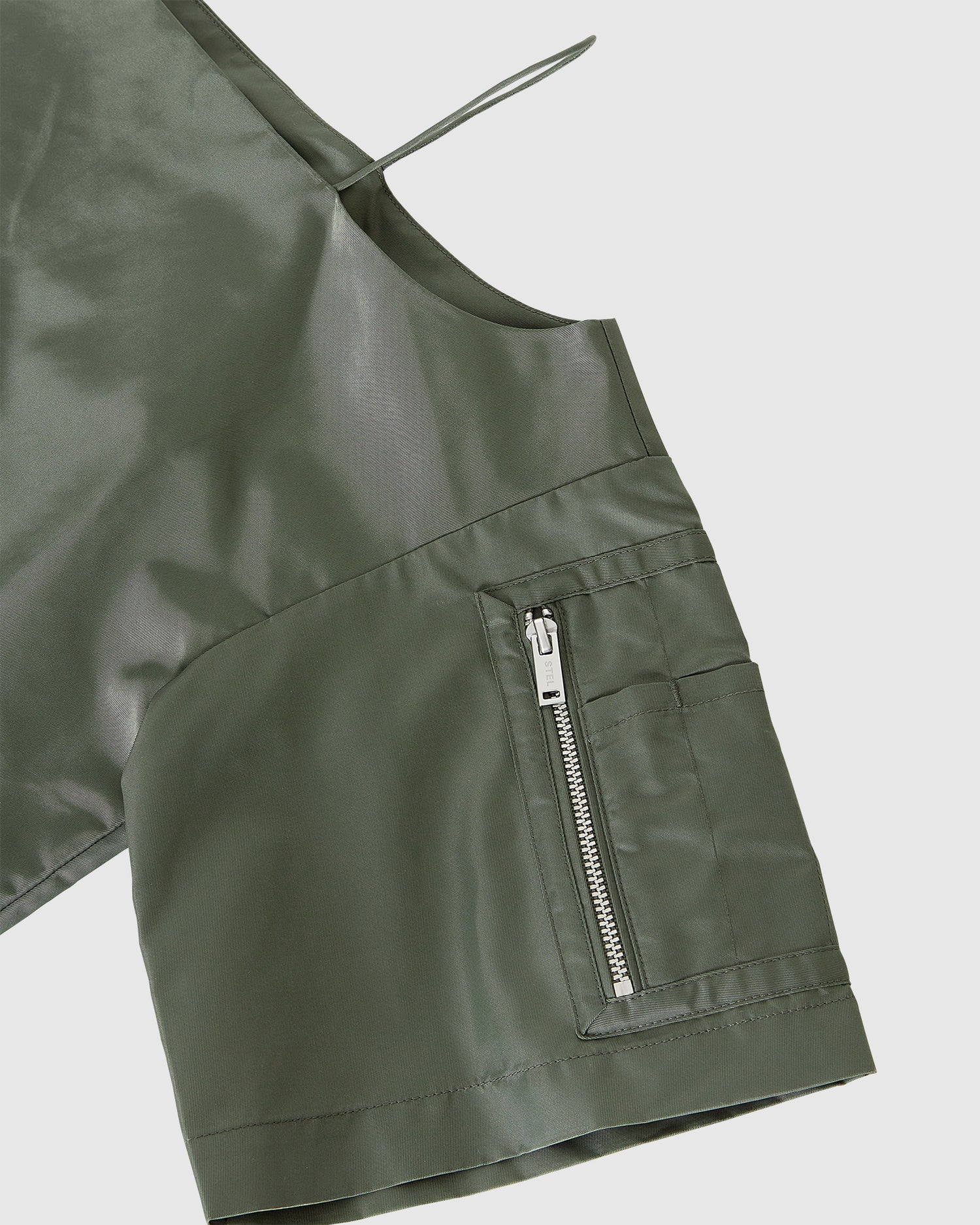Off-The-Shoulder Nylon Cargo Top