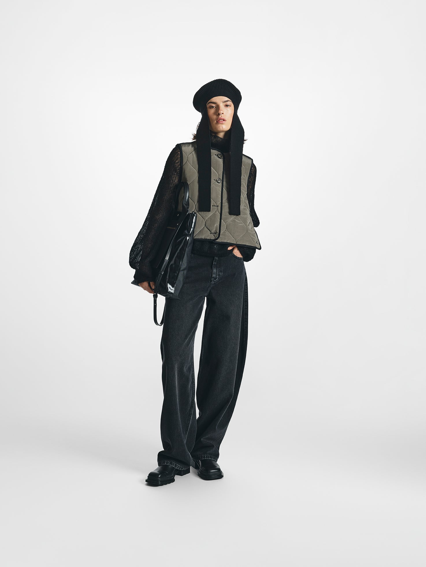 Contrast Quilted Vest