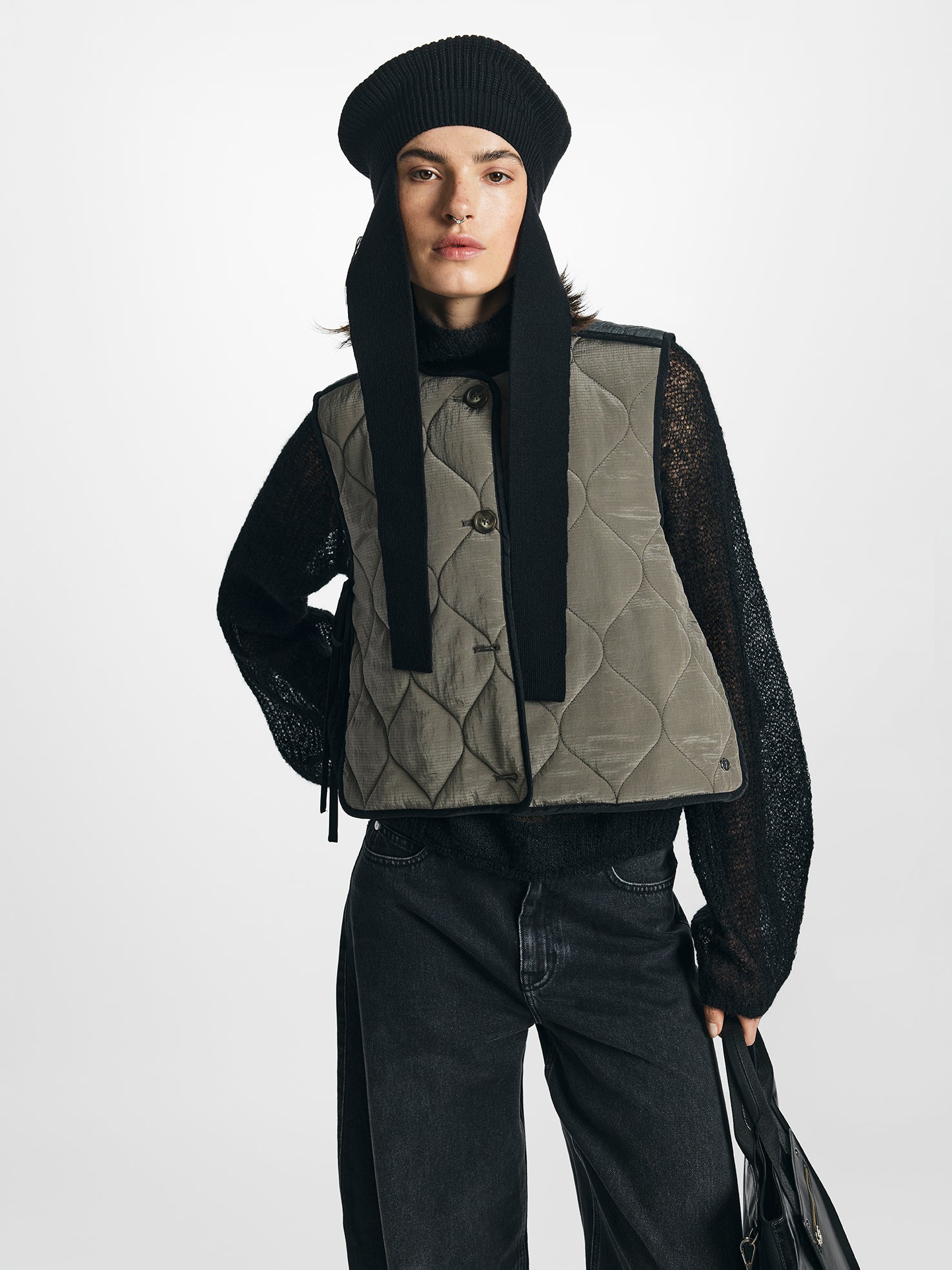 Contrast Quilted Vest