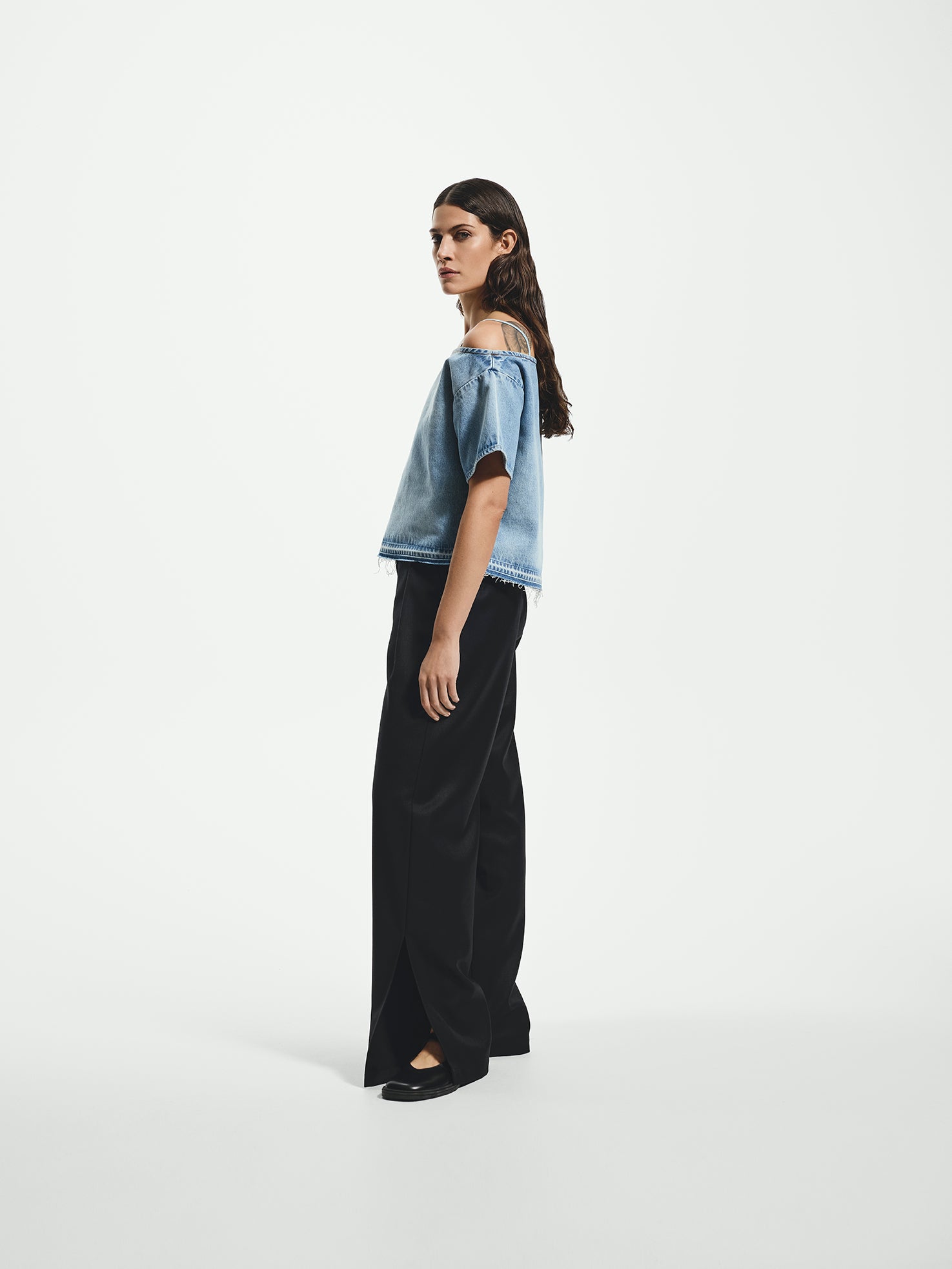 Split-Hem Tailored Trousers