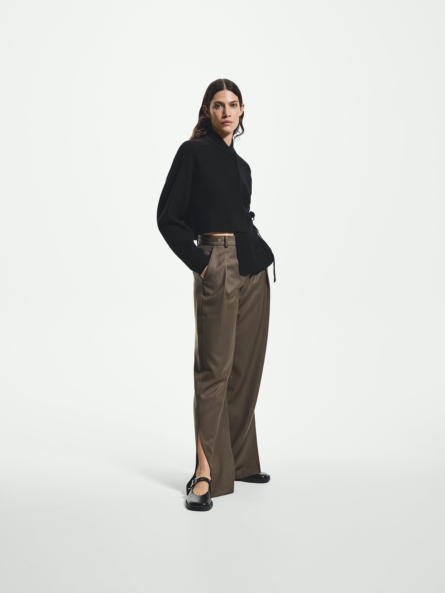 Split-Hem Tailored Trouser