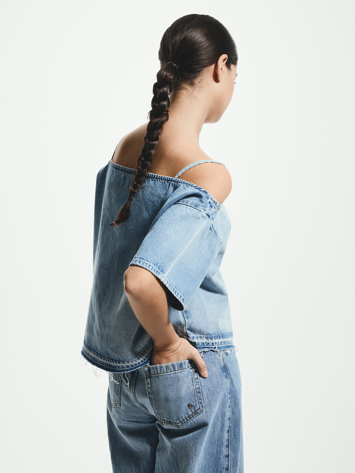 Off-Shoulder Denim Top