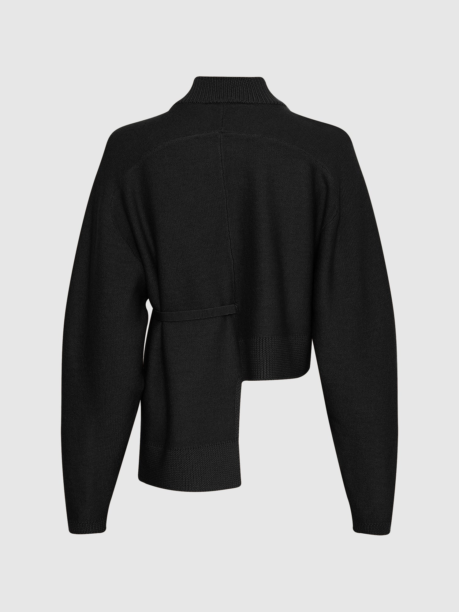 Asymmetric Merino Wool Cardigan