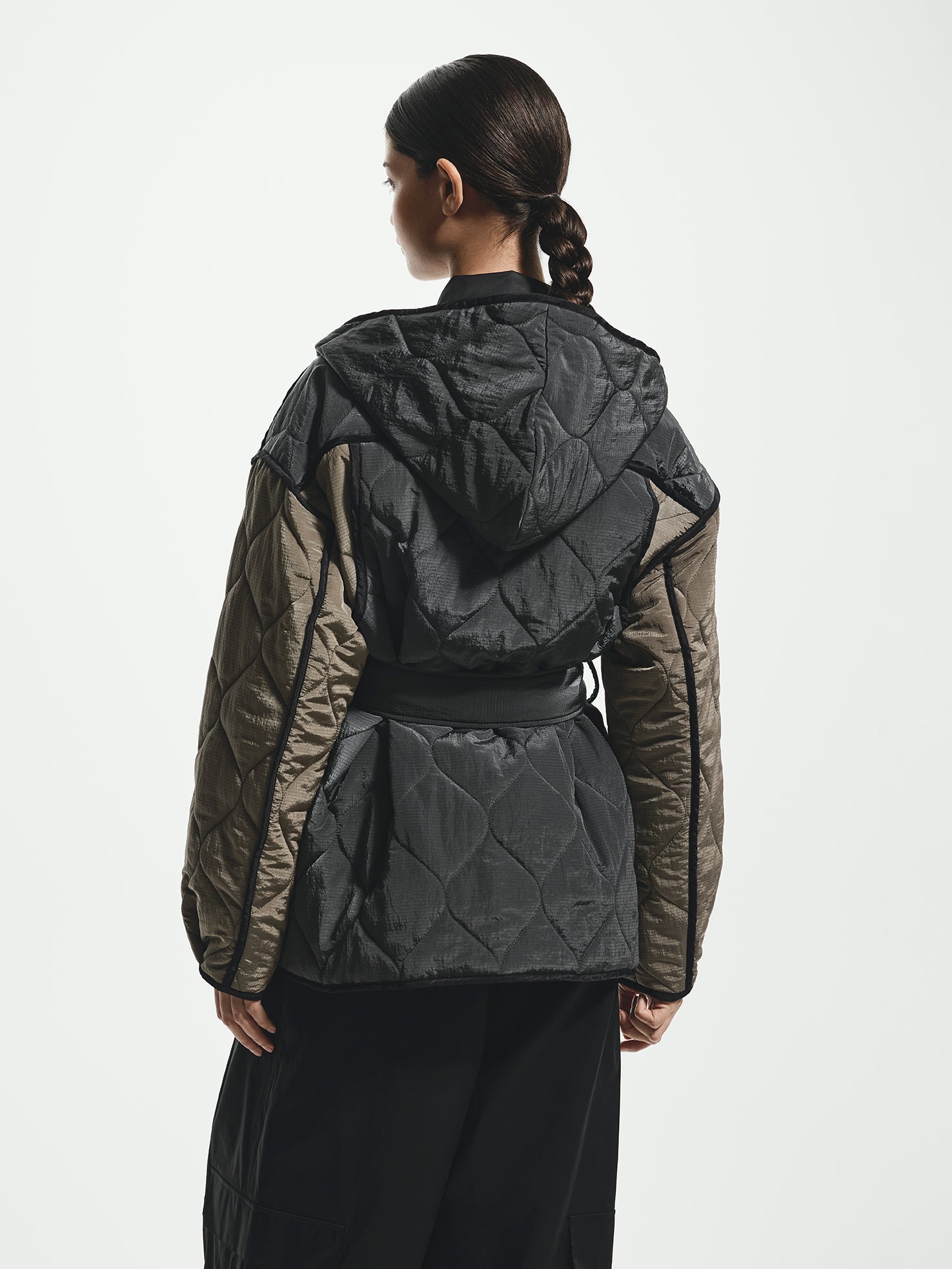 Contrast Quilted Short Coat