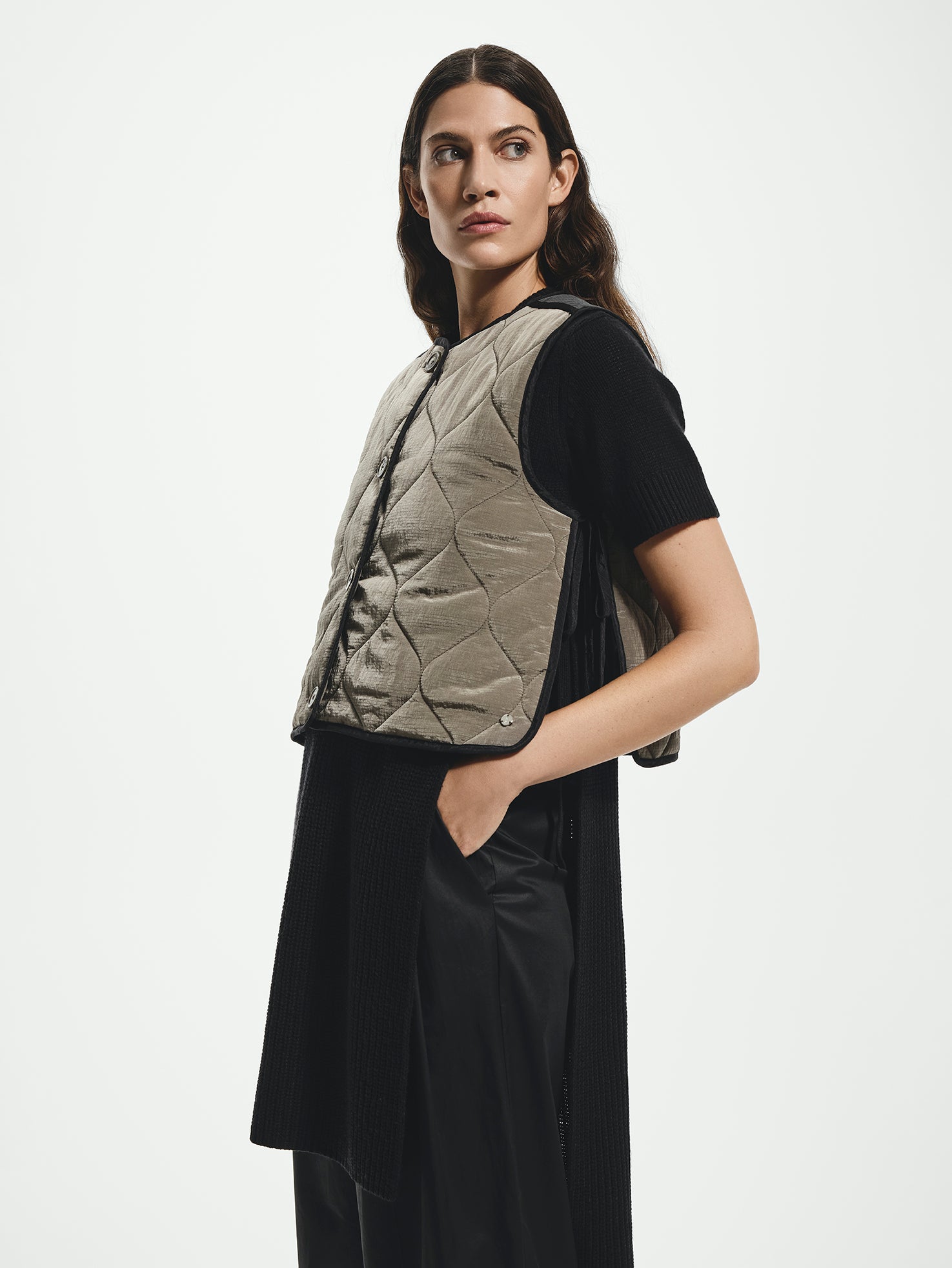 Contrast Quilted Vest