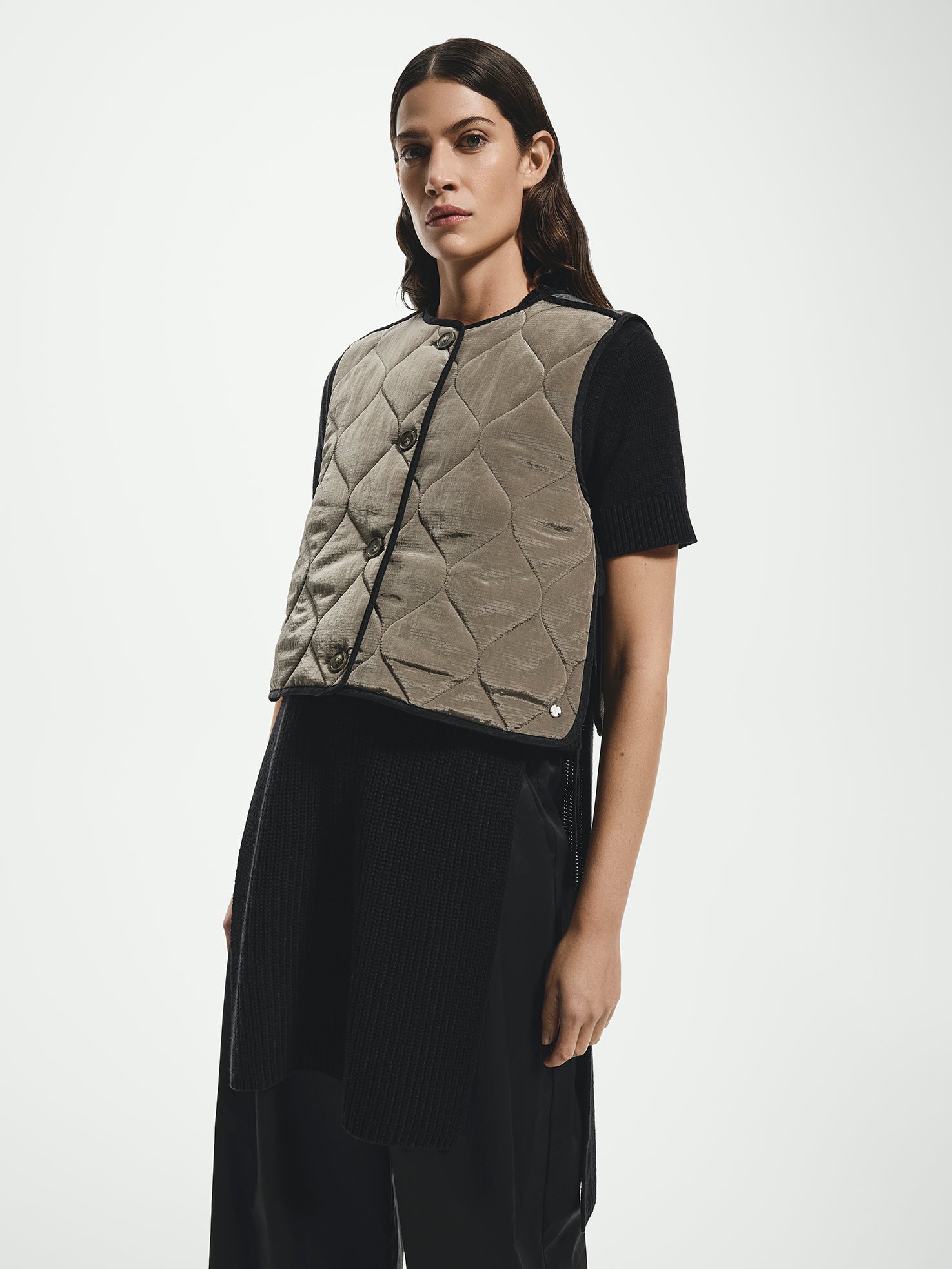 Contrast Quilted Vest