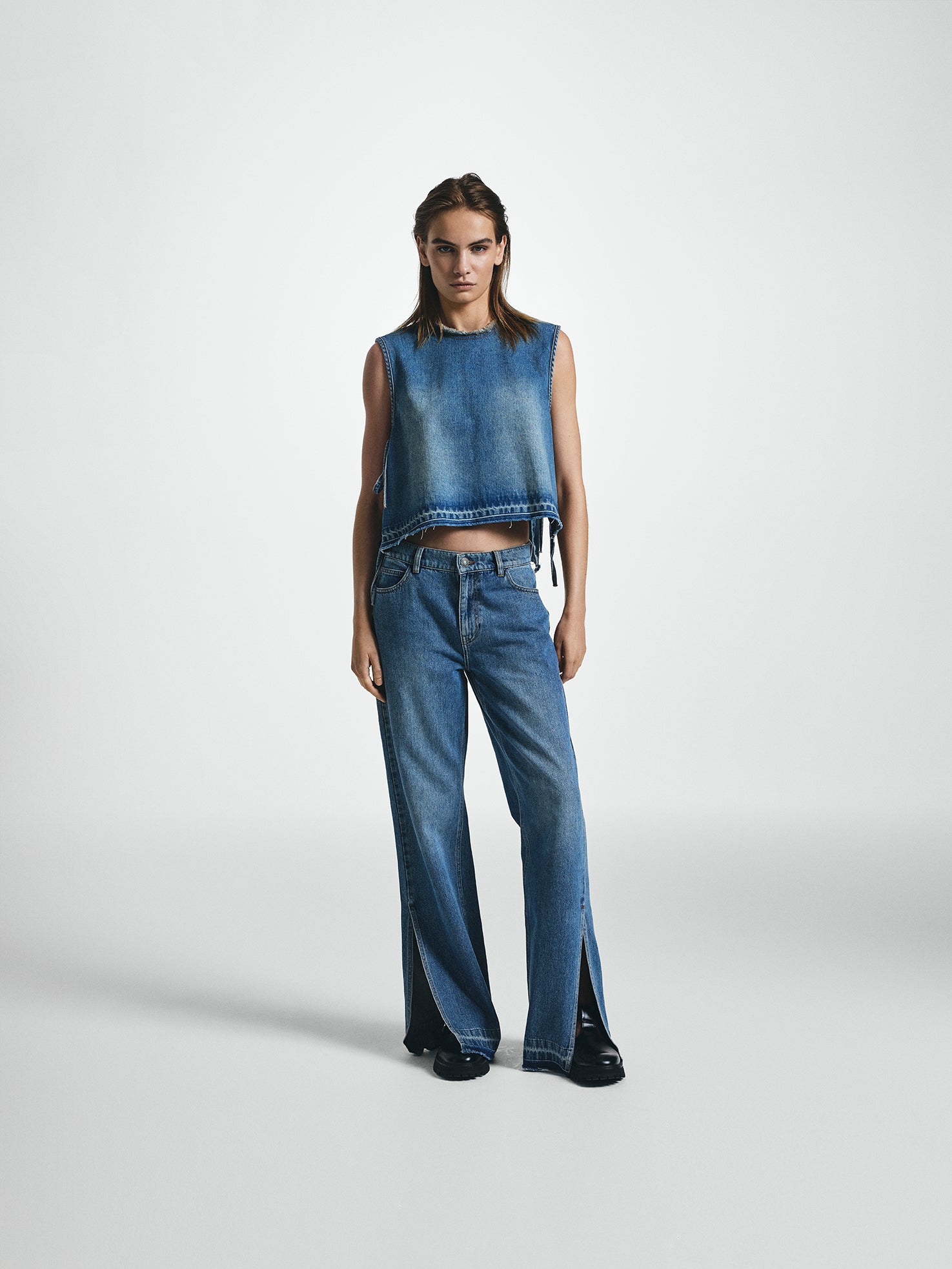 Tie Side Denim Tank Top
