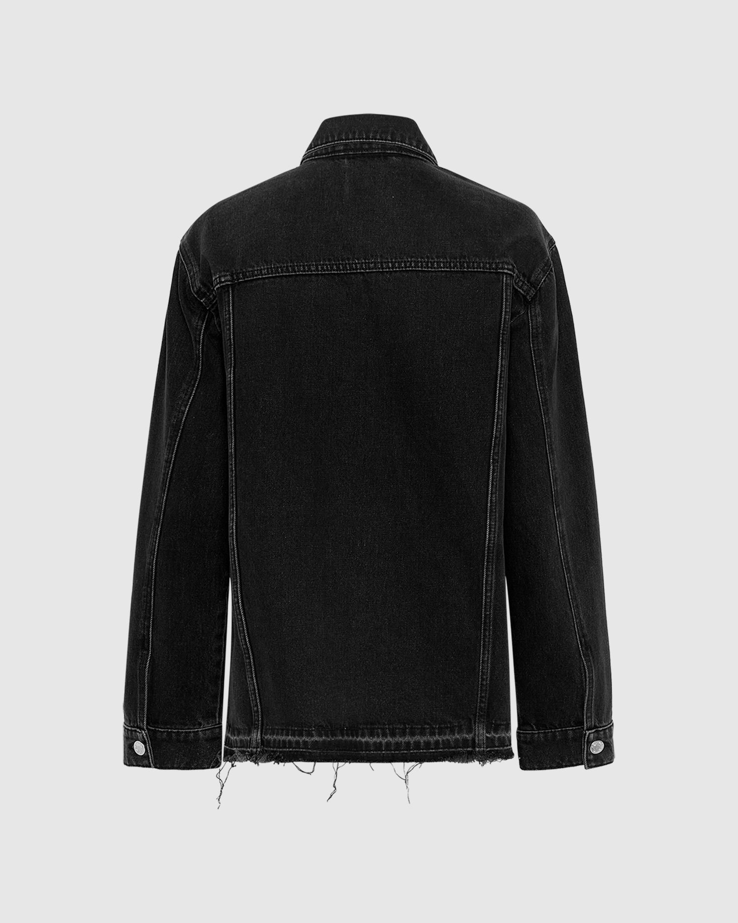 Split Hem Relaxed Denim Jacket