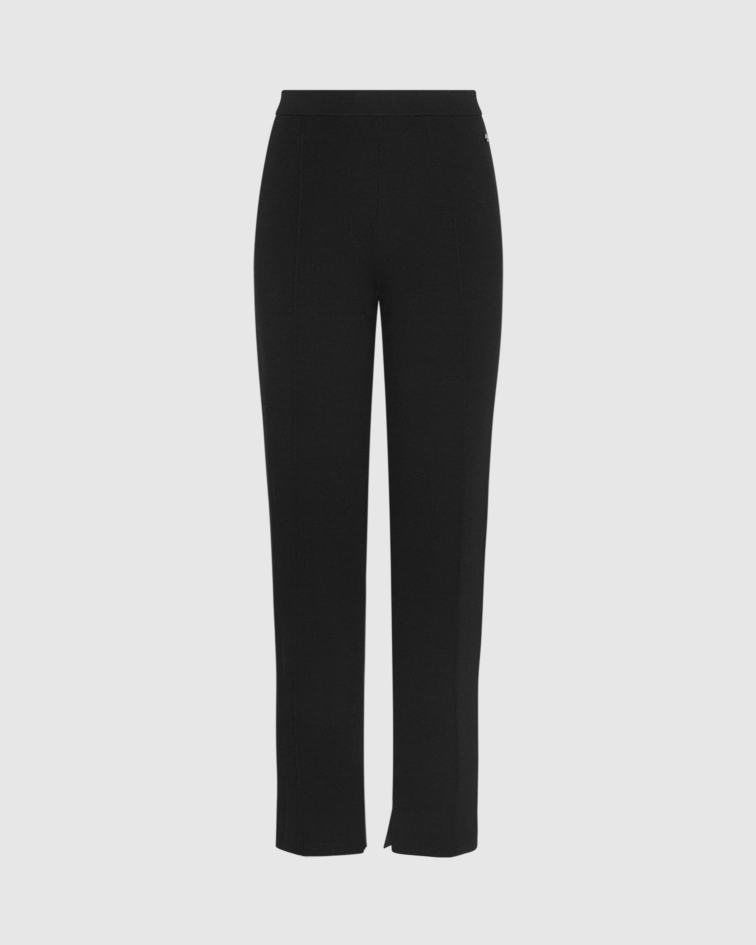 Split Hem Power Knit Slim Trousers