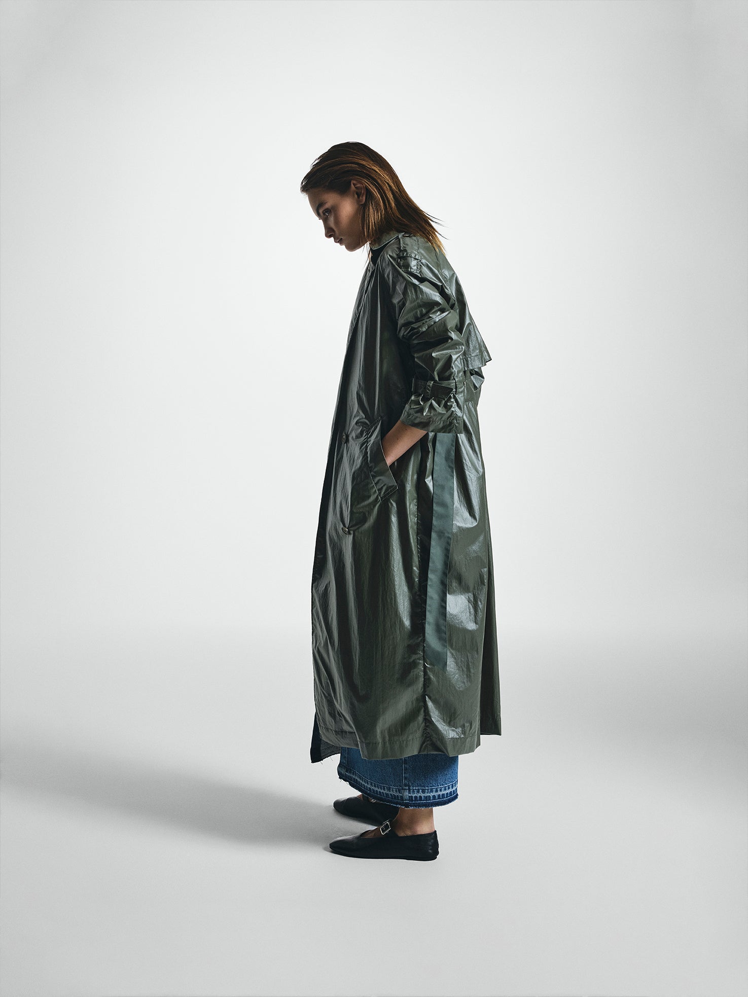 Glossy Relaxed Trench Coat