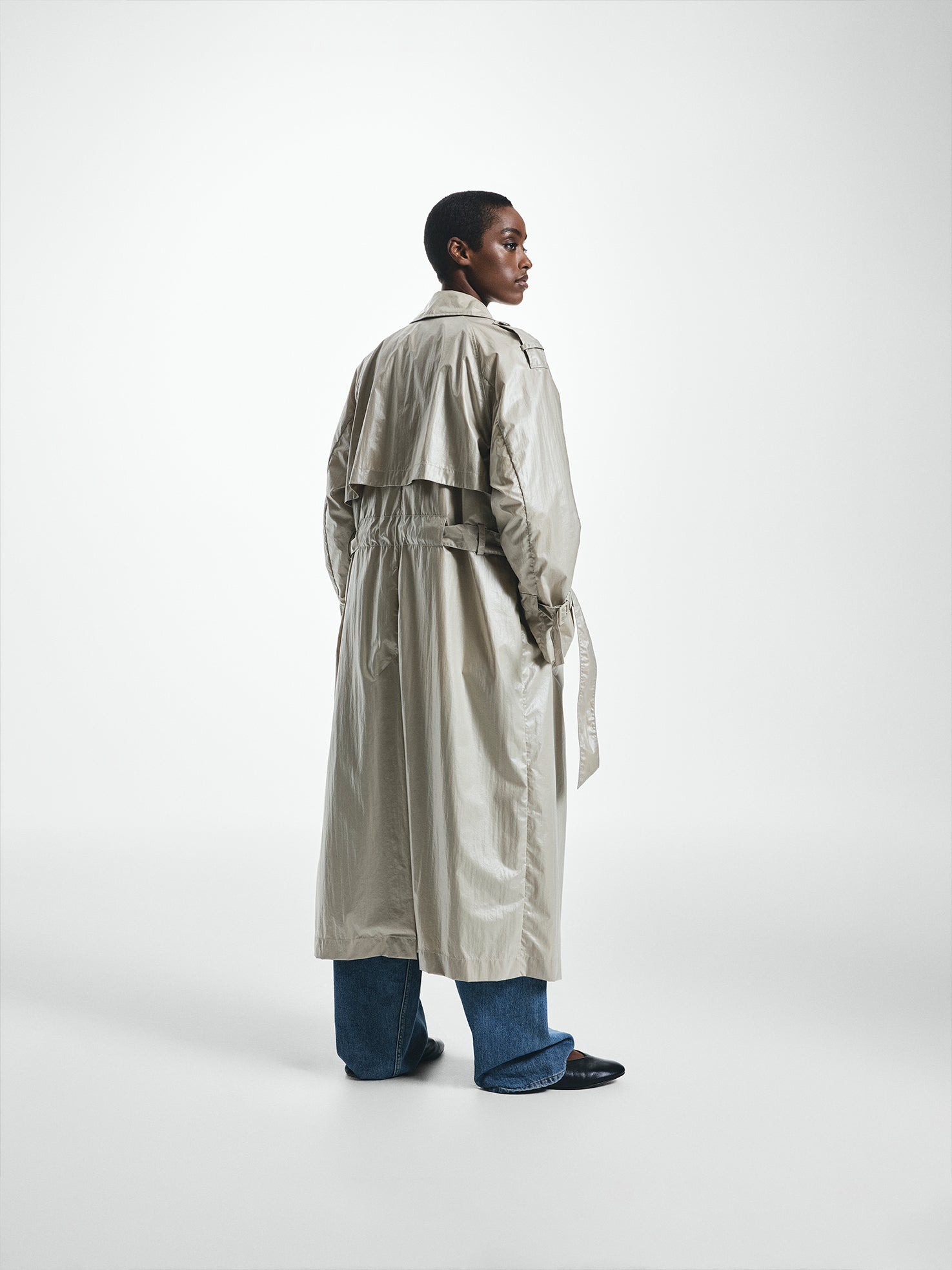 Glossy Relaxed Trench Coat