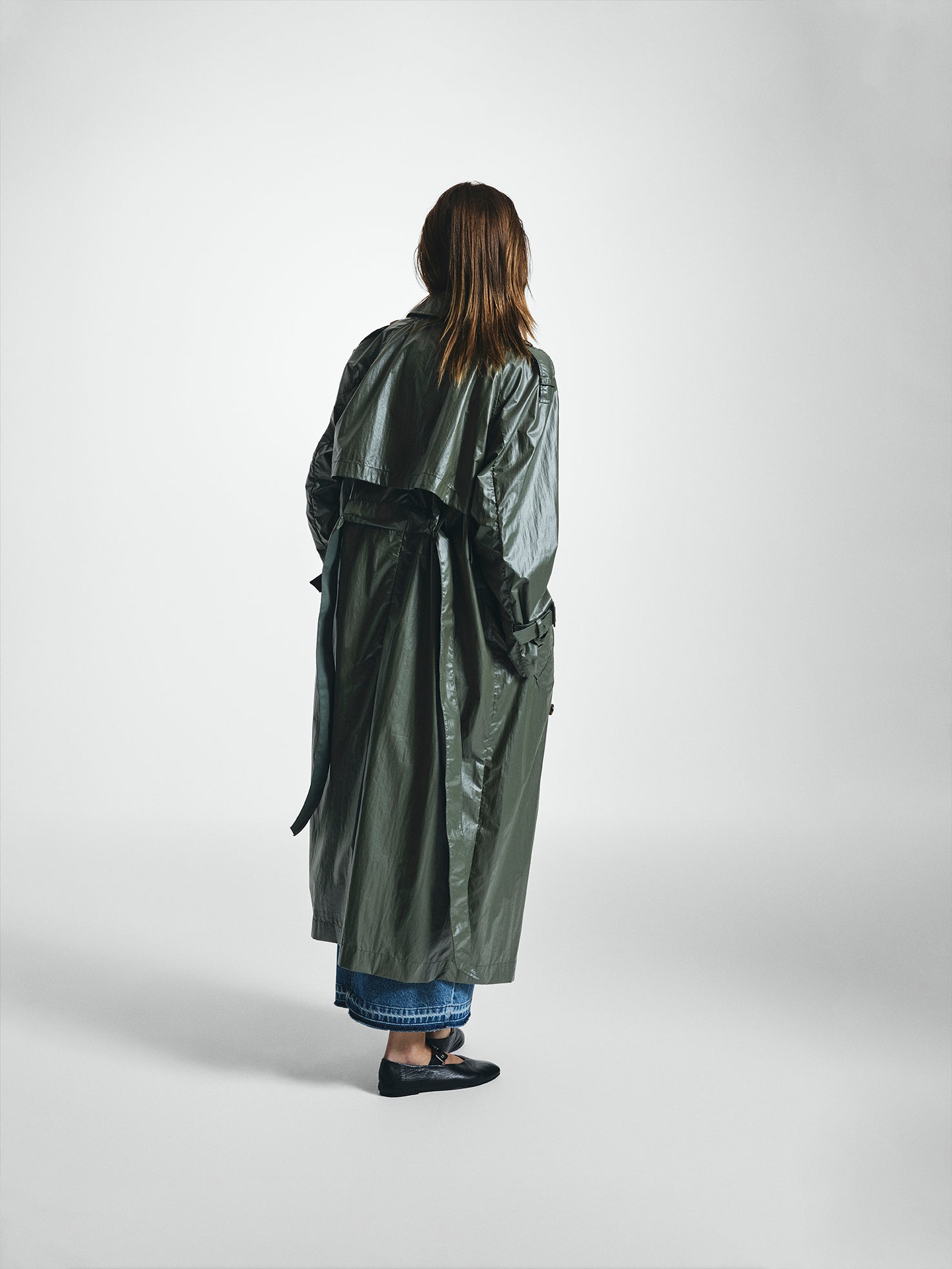 Glossy Relaxed Trench Coat