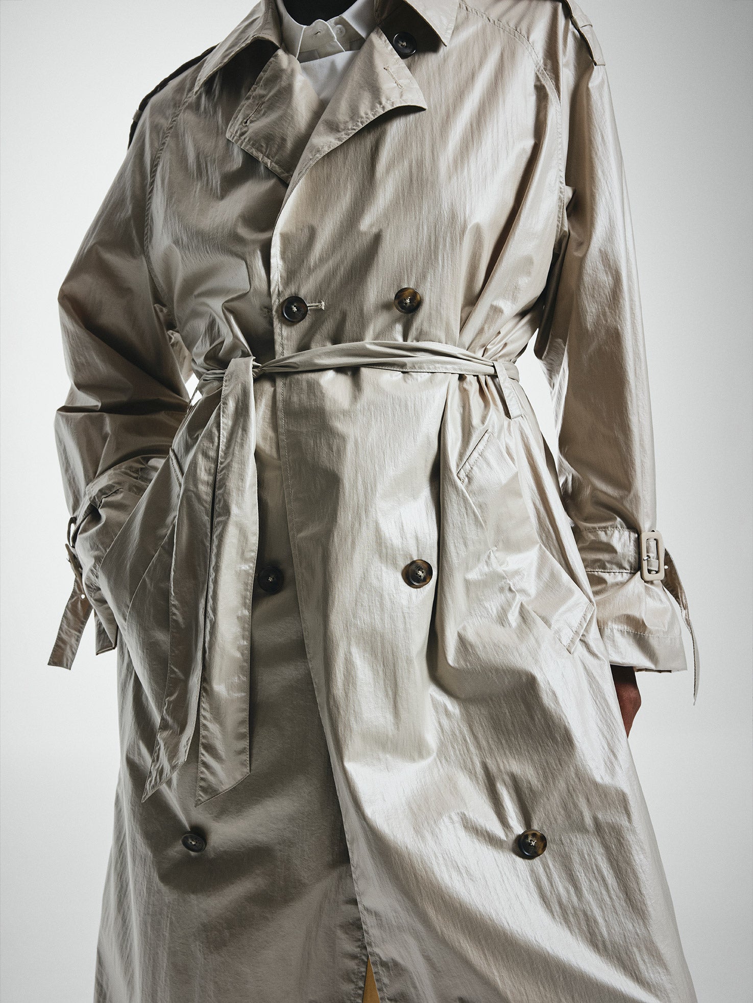 Glossy Relaxed Trench Coat