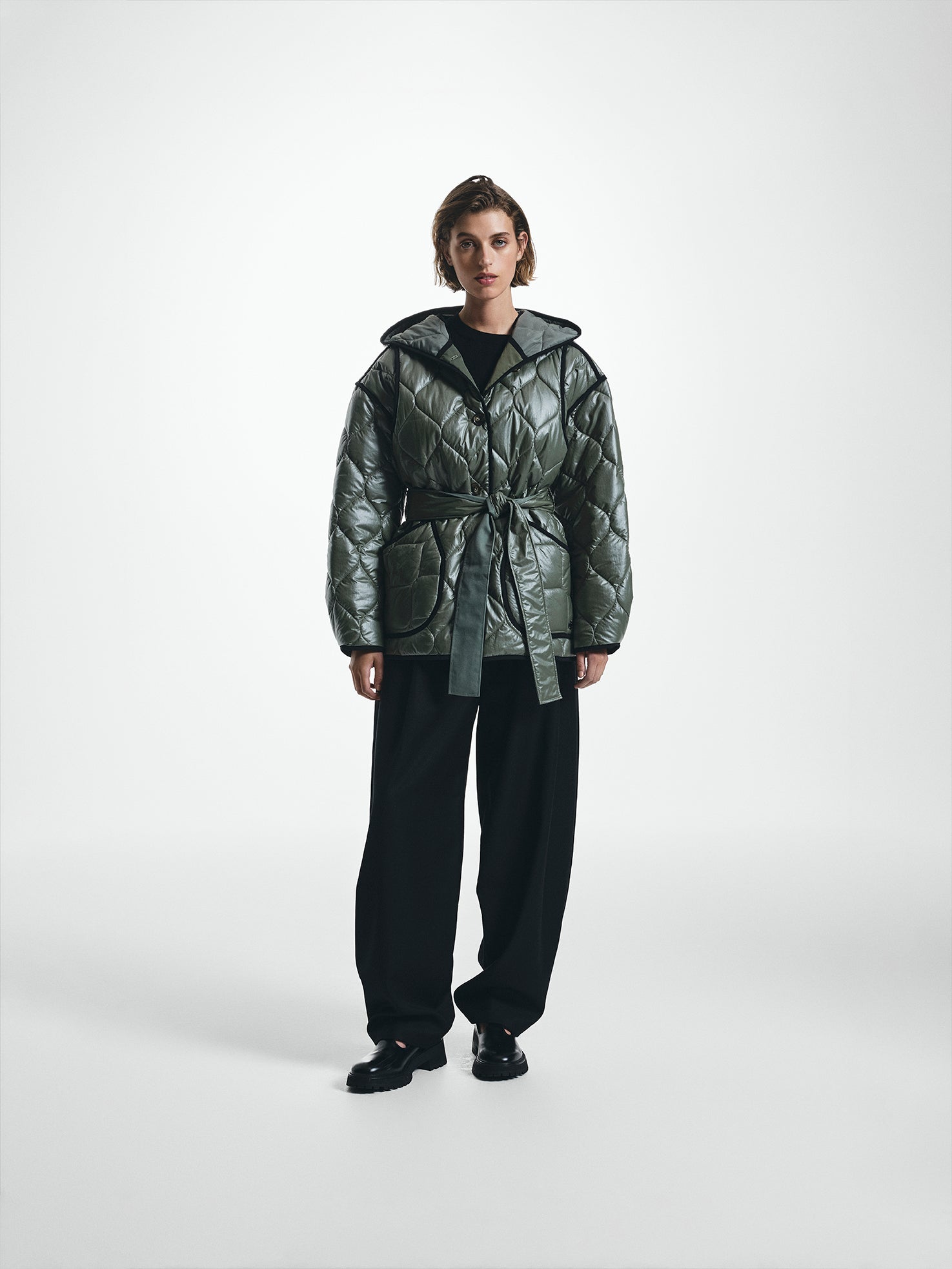 Quilted Belted Short Coat