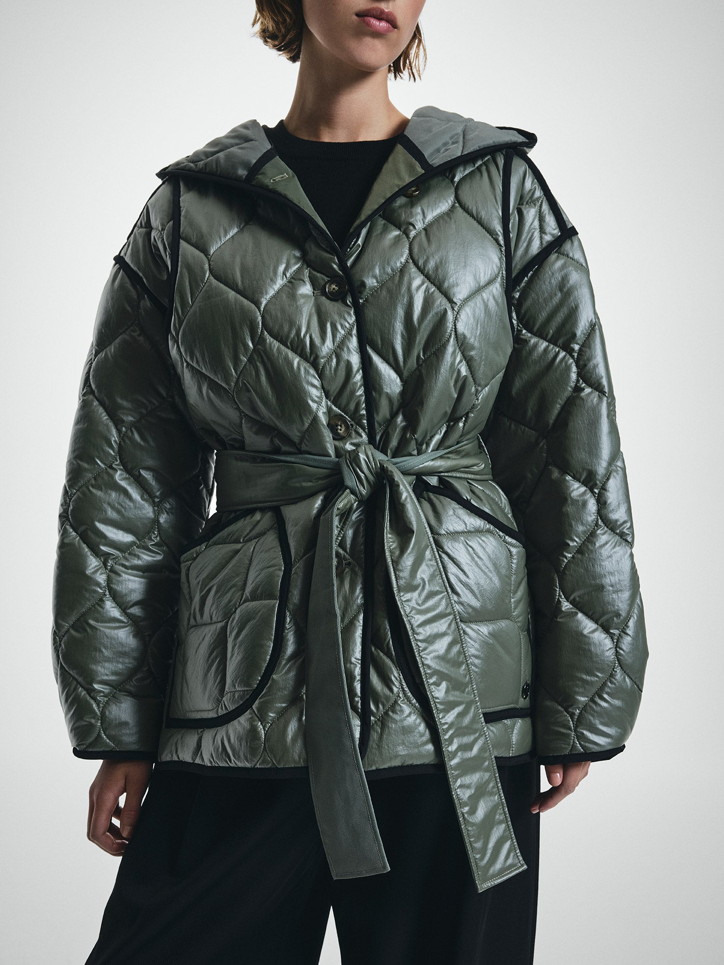 Quilted Belted Short Coat